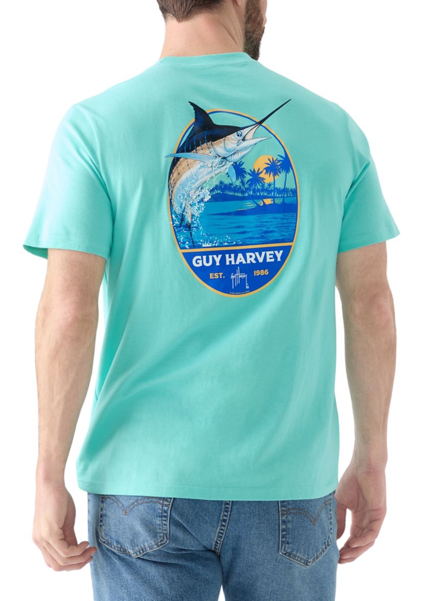 Blue Hawaiian Short Sleeve Graphic T-Shirt 