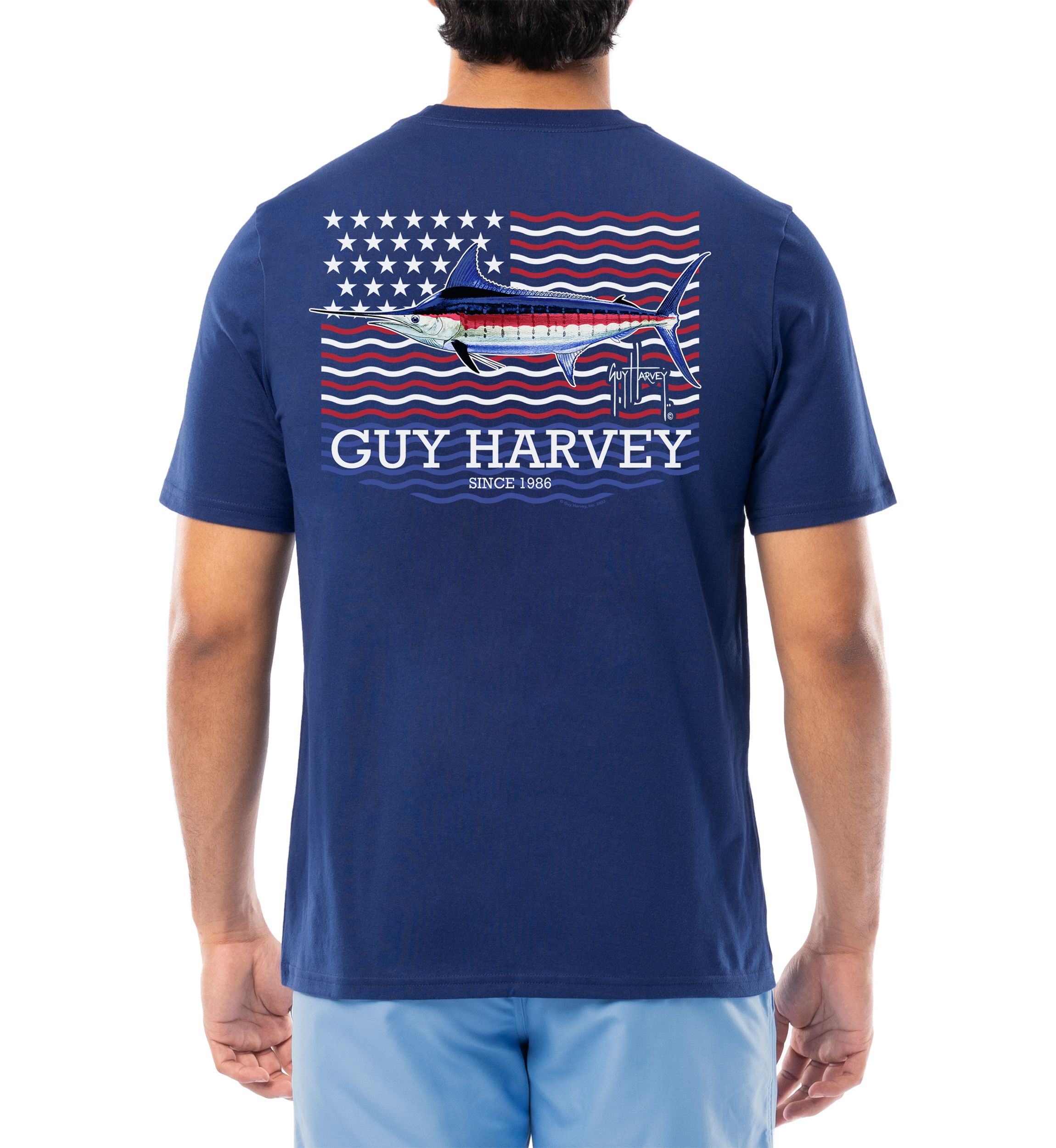 Mens Liberty Marlin Graphic Short Sleeve T-Shirt