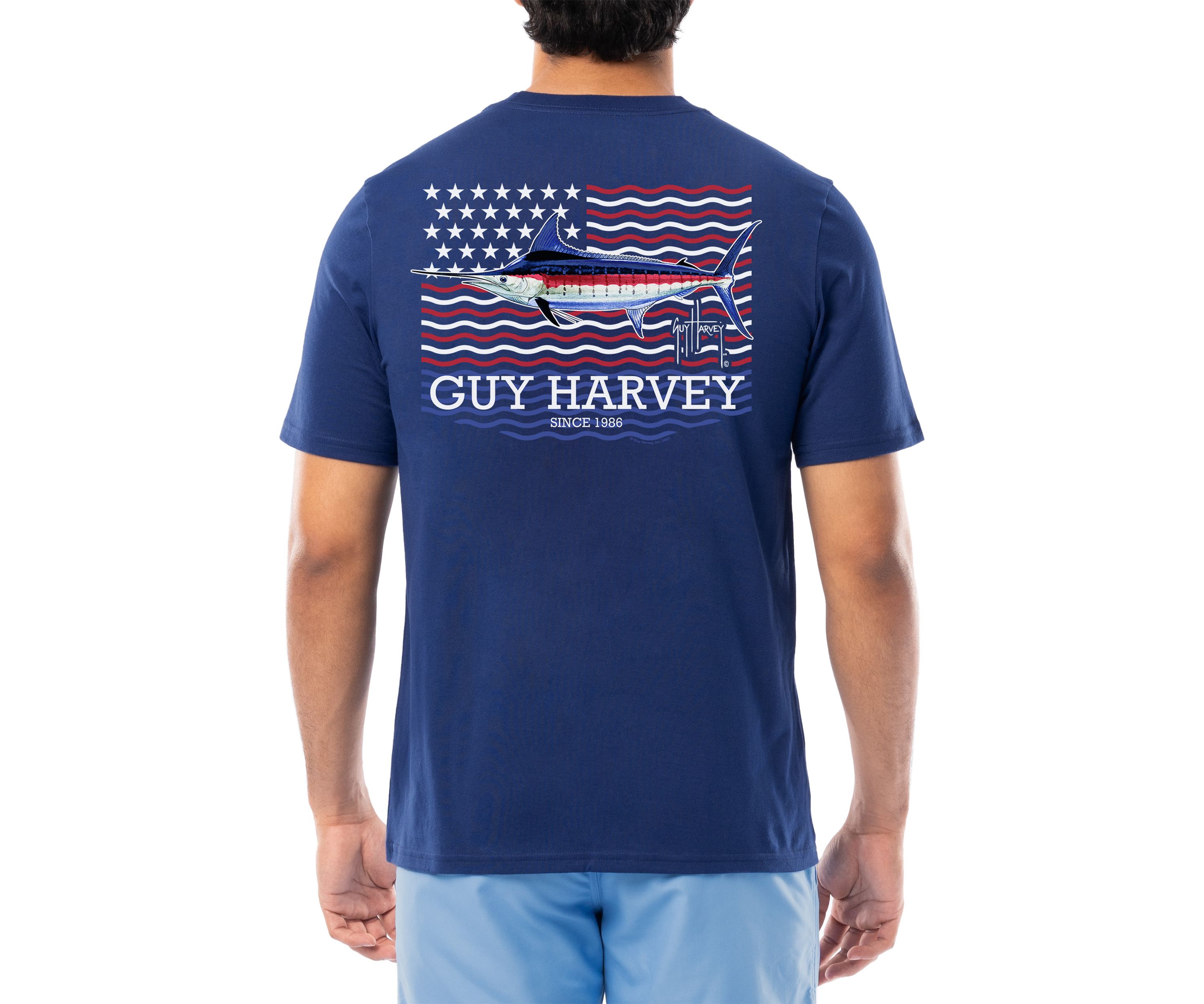 Mens Liberty Marlin Graphic Short Sleeve T-Shirt