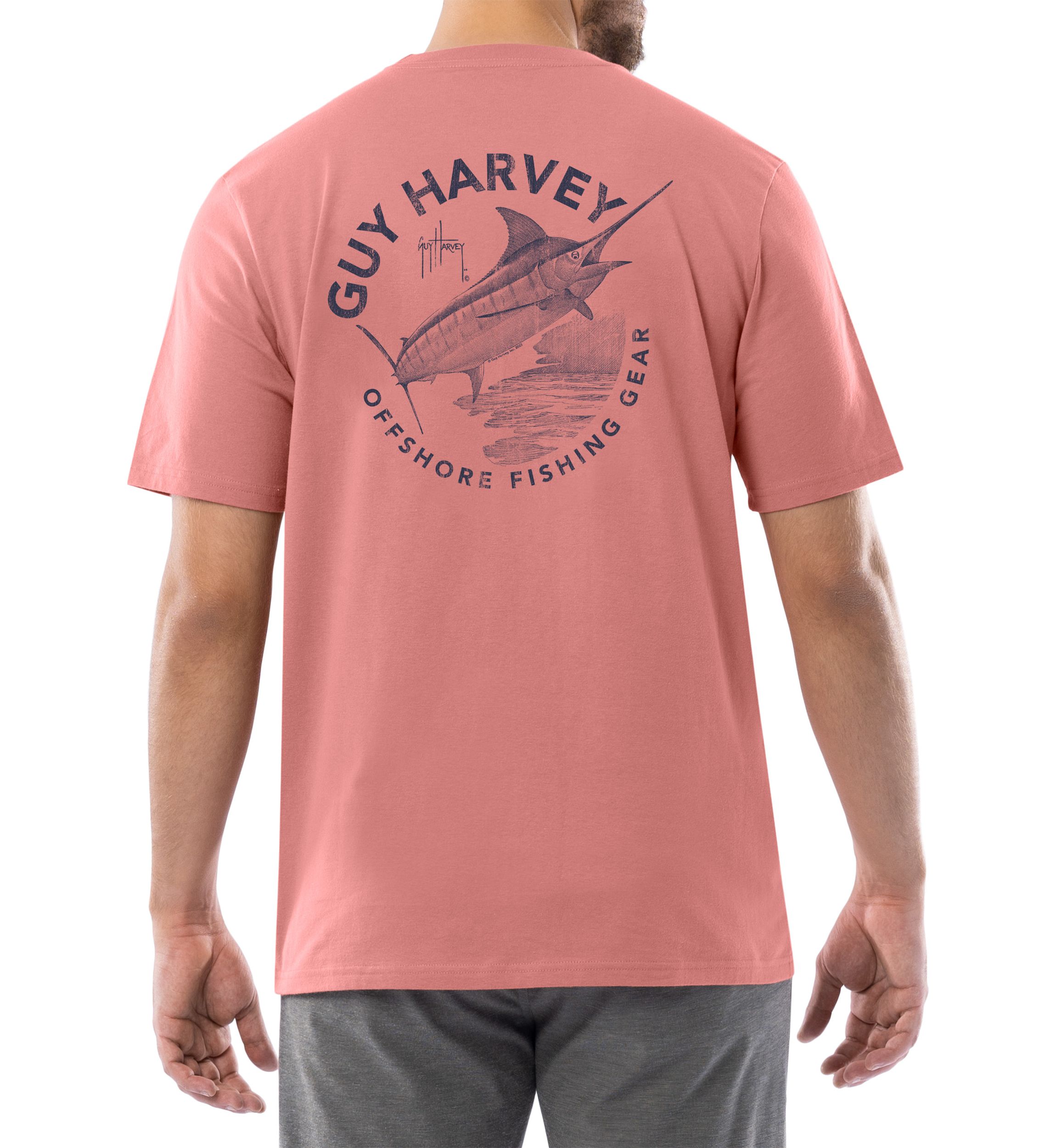 Mens Coral Stencil Short Sleeve Pocket T-Shirt