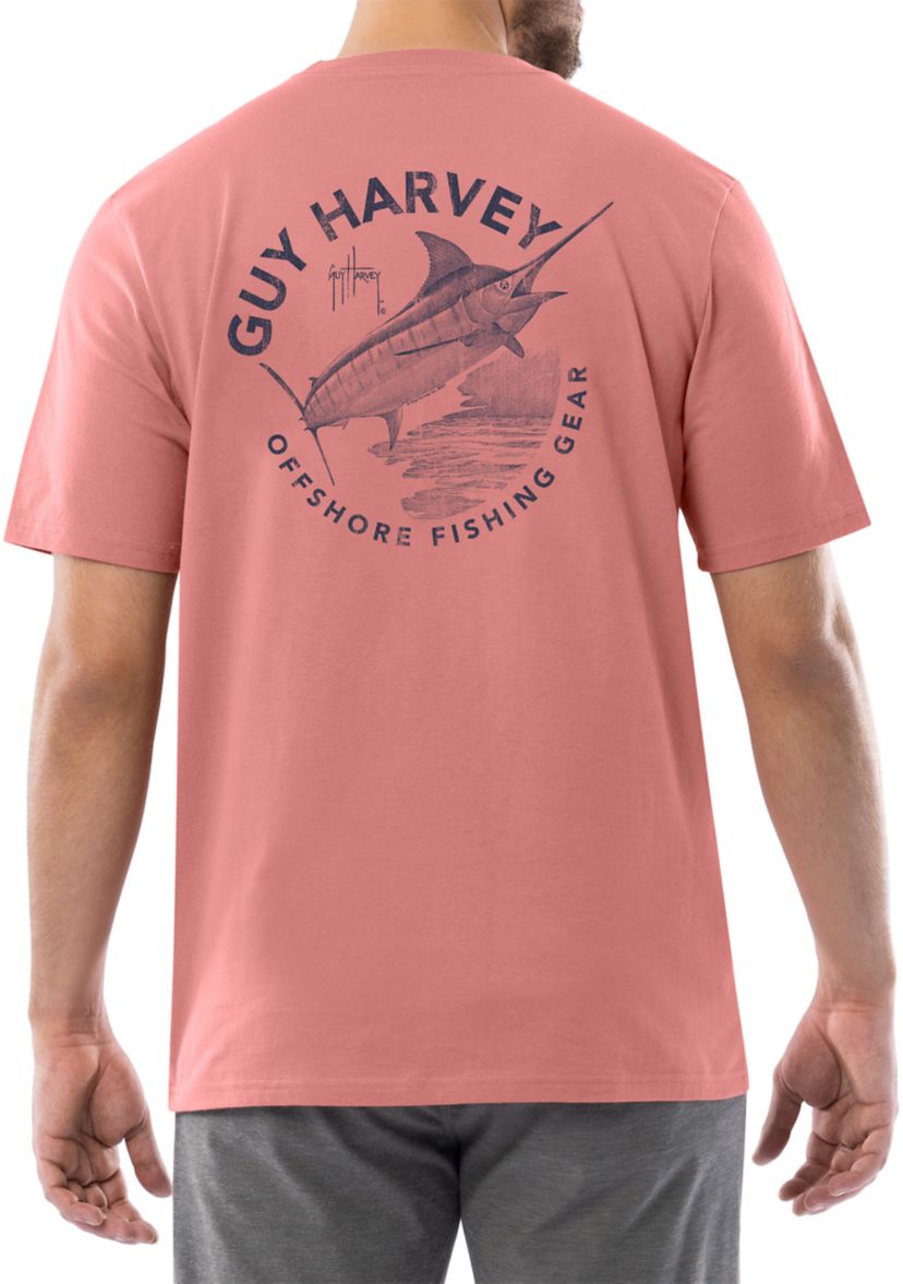 Mens Coral Stencil Short Sleeve Pocket T-Shirt