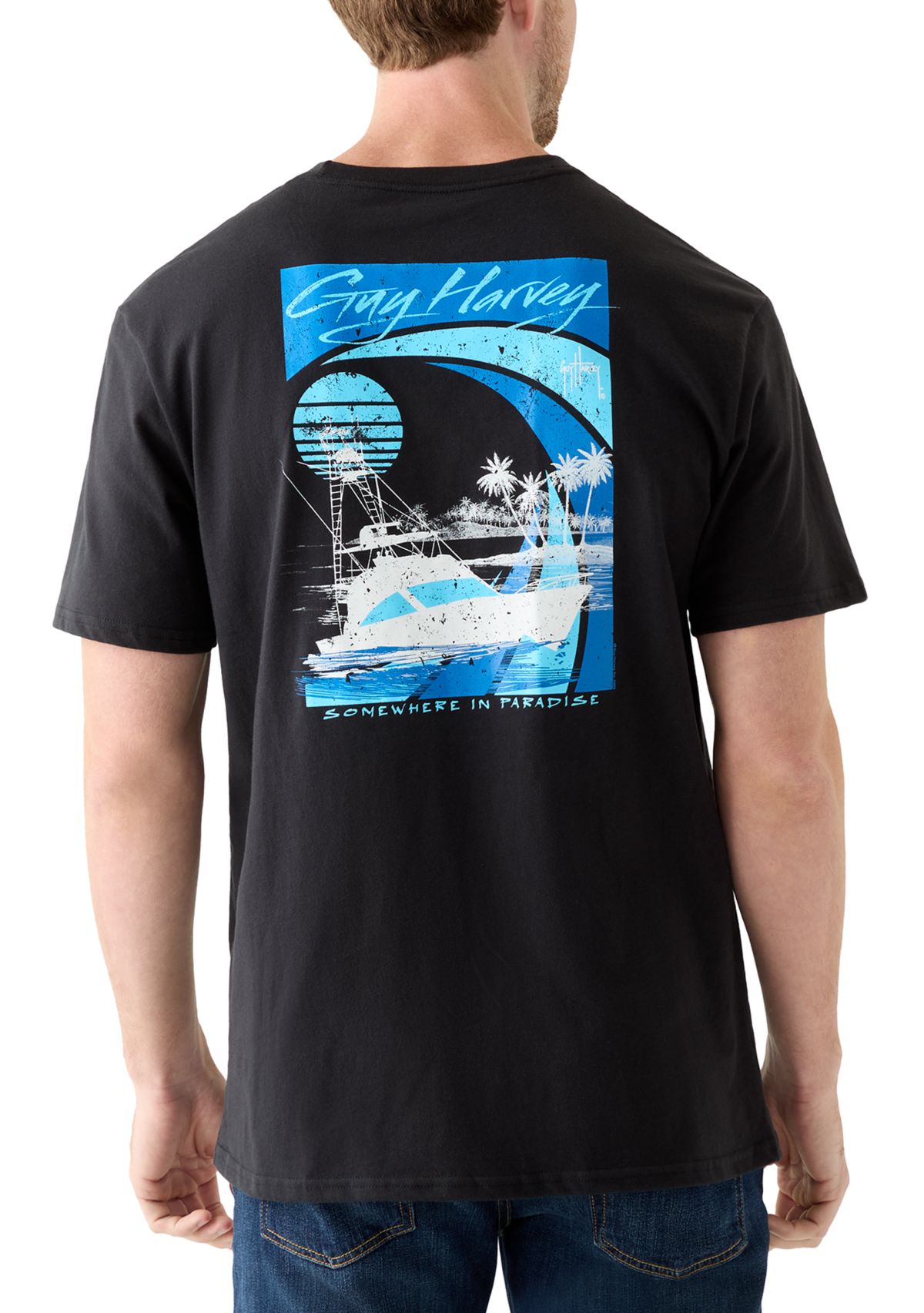 Mens Sunset Paradise Short Sleeve Graphic T-Shirt