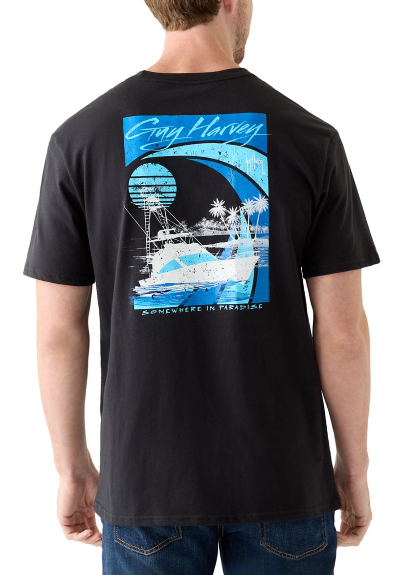 Mens Sunset Paradise Short Sleeve Graphic T-Shirt