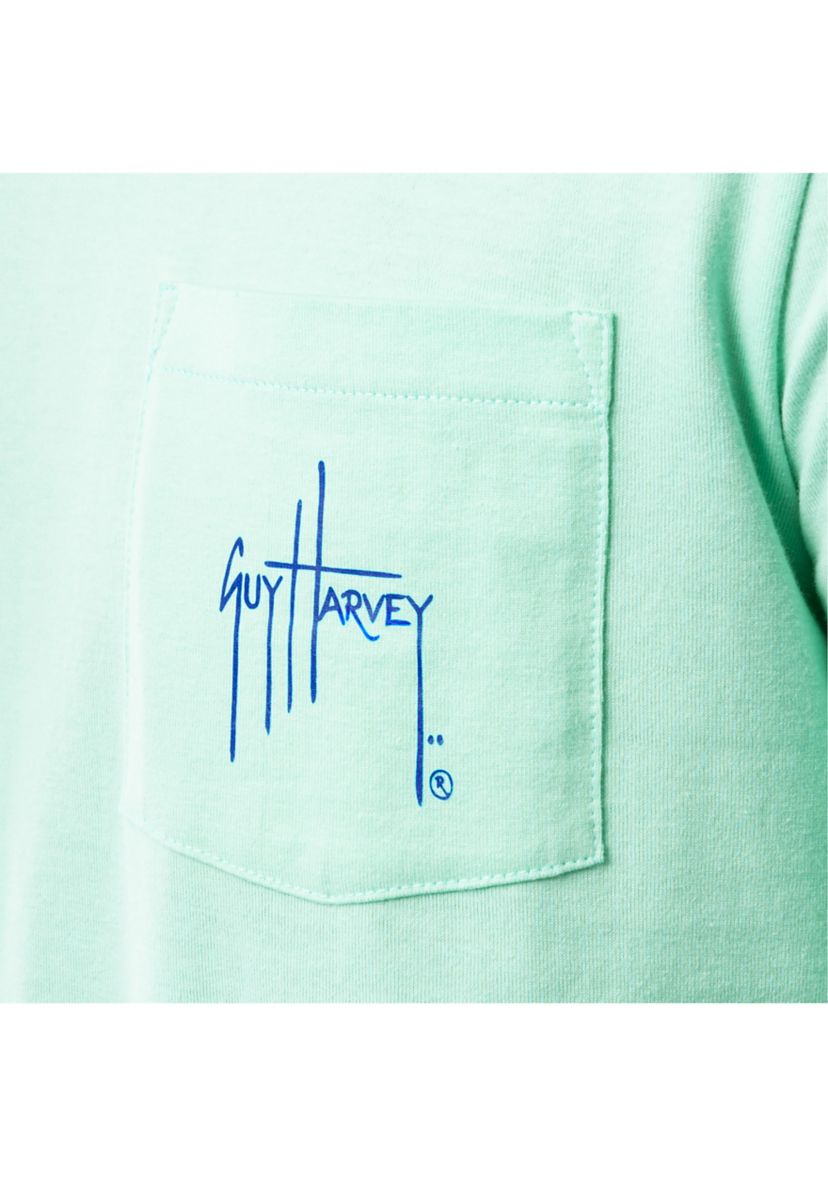 Mens Marlin Stencil Short Sleeve Pocket Graphic T-Shirt