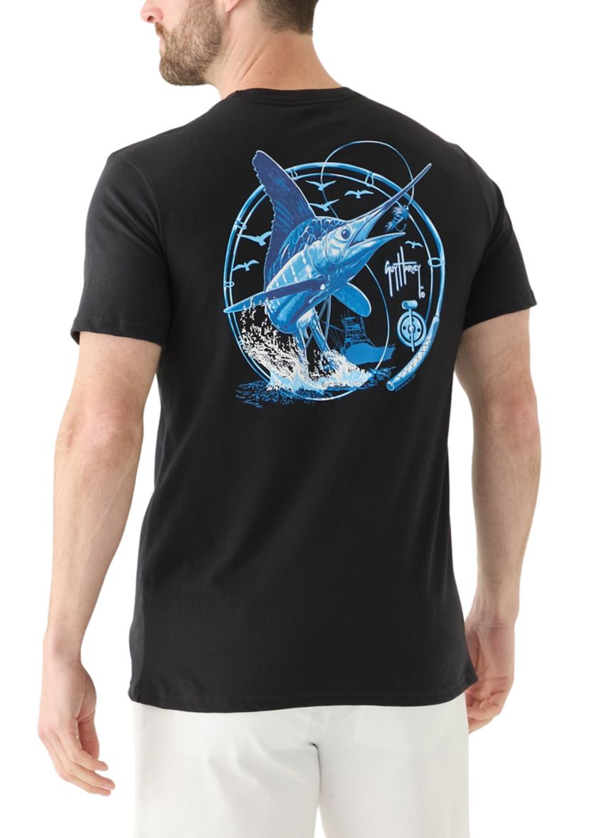 Mens White Night Short Sleeve Pocket Graphic T-Shirt
