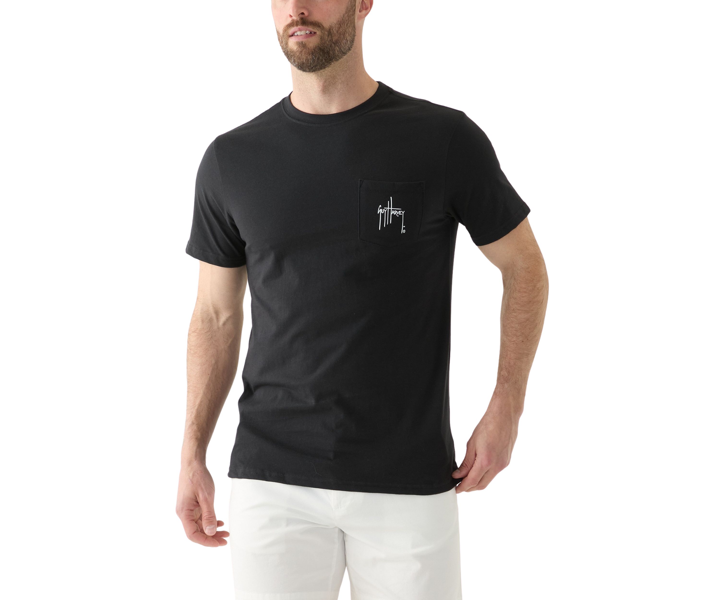 Mens White Night Short Sleeve Pocket Graphic T-Shirt