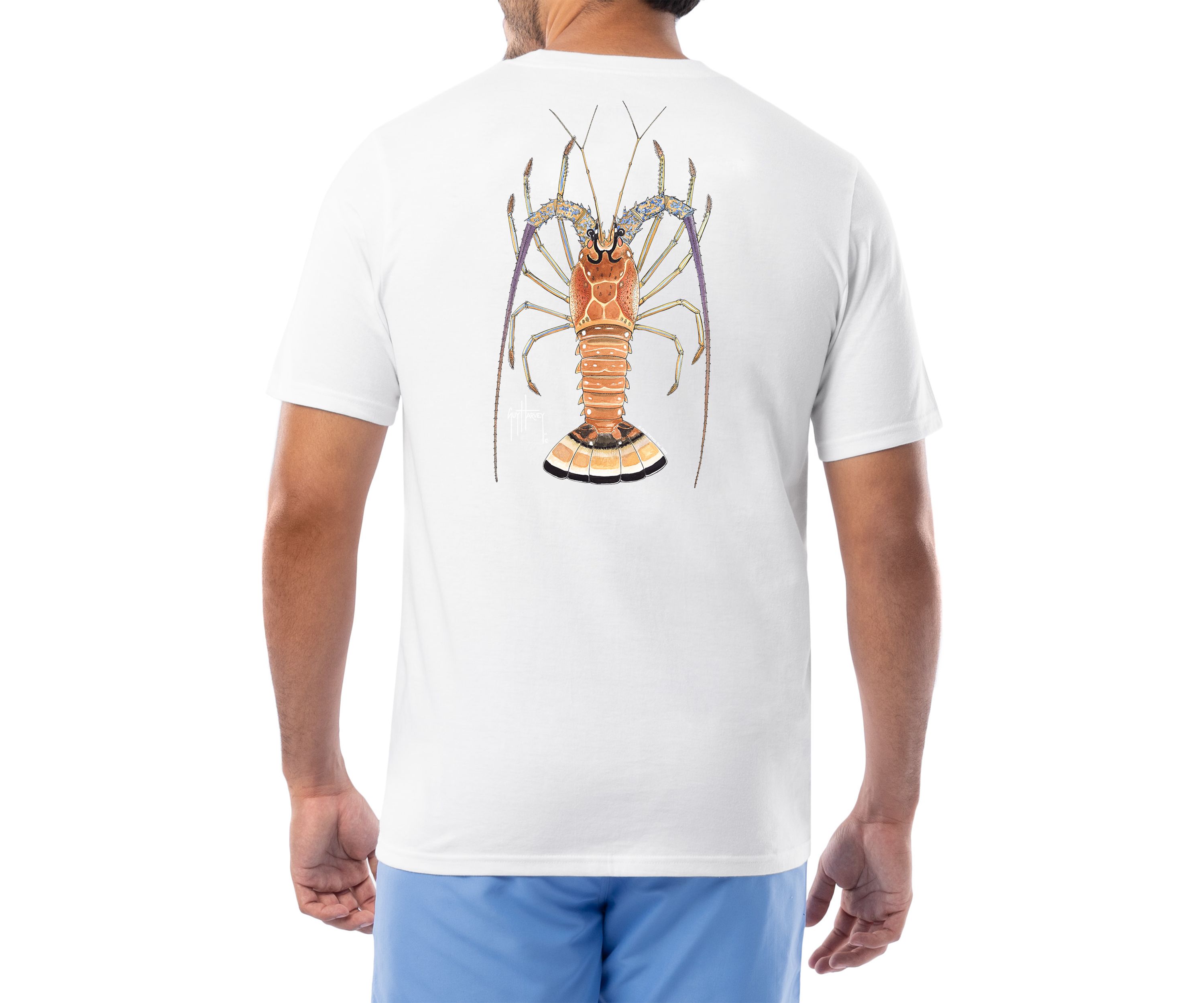 Mens FL Lobster Graphic Short Sleeve Pocket T-Shirt