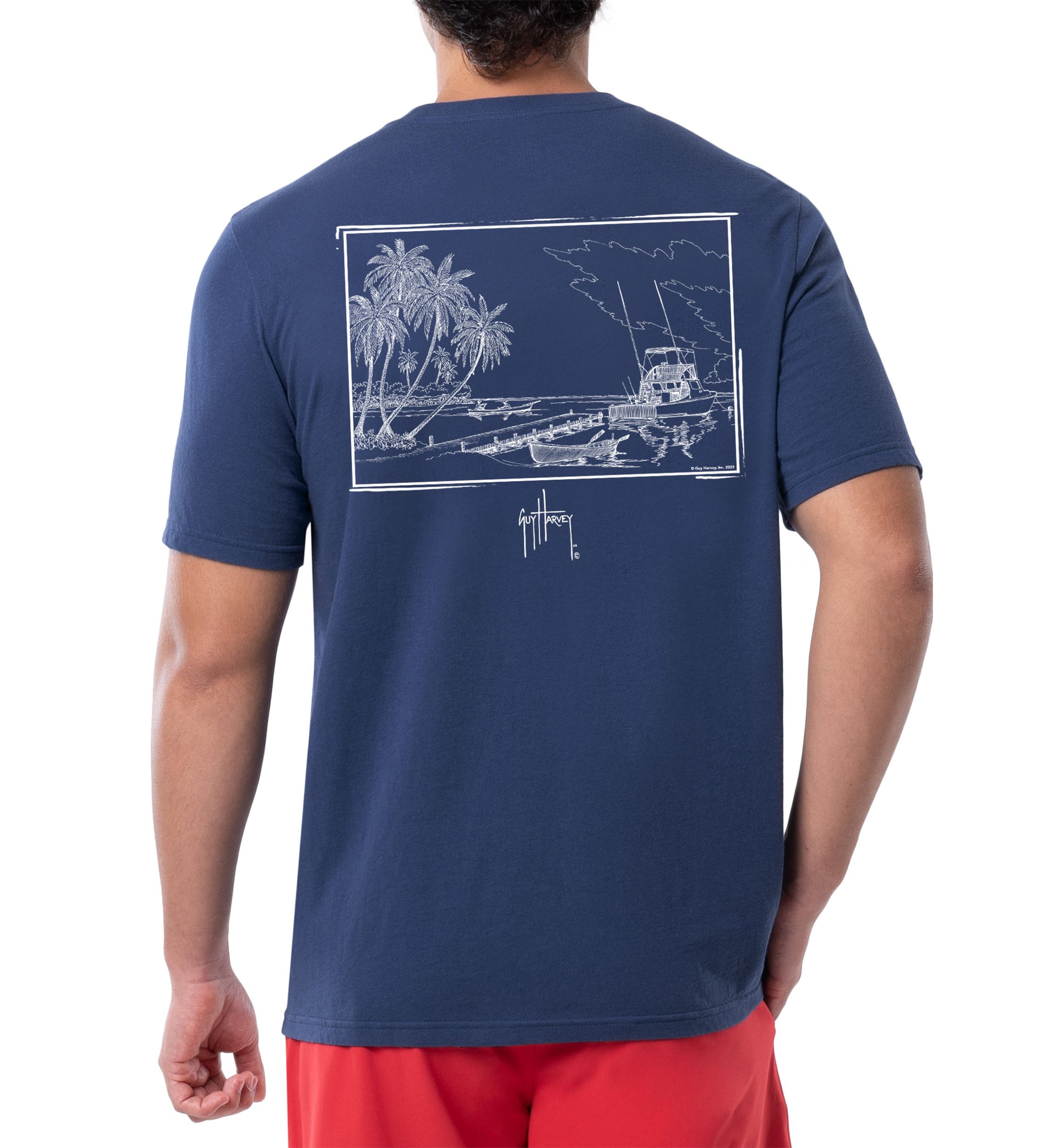 Mens Harvest Short Sleeve Graphic Pocket T-Shirt
