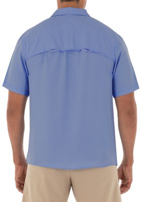 Men's Short Sleeve Texture Gingham Khaki Performance Fishing Shirt – Guy  Harvey