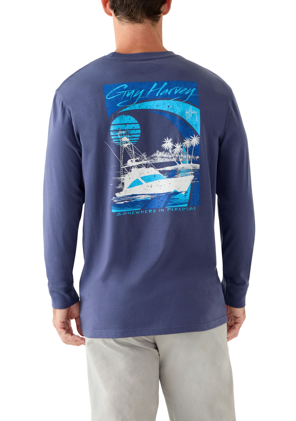 Mens Long Sleeve Sunset Paradise Tee