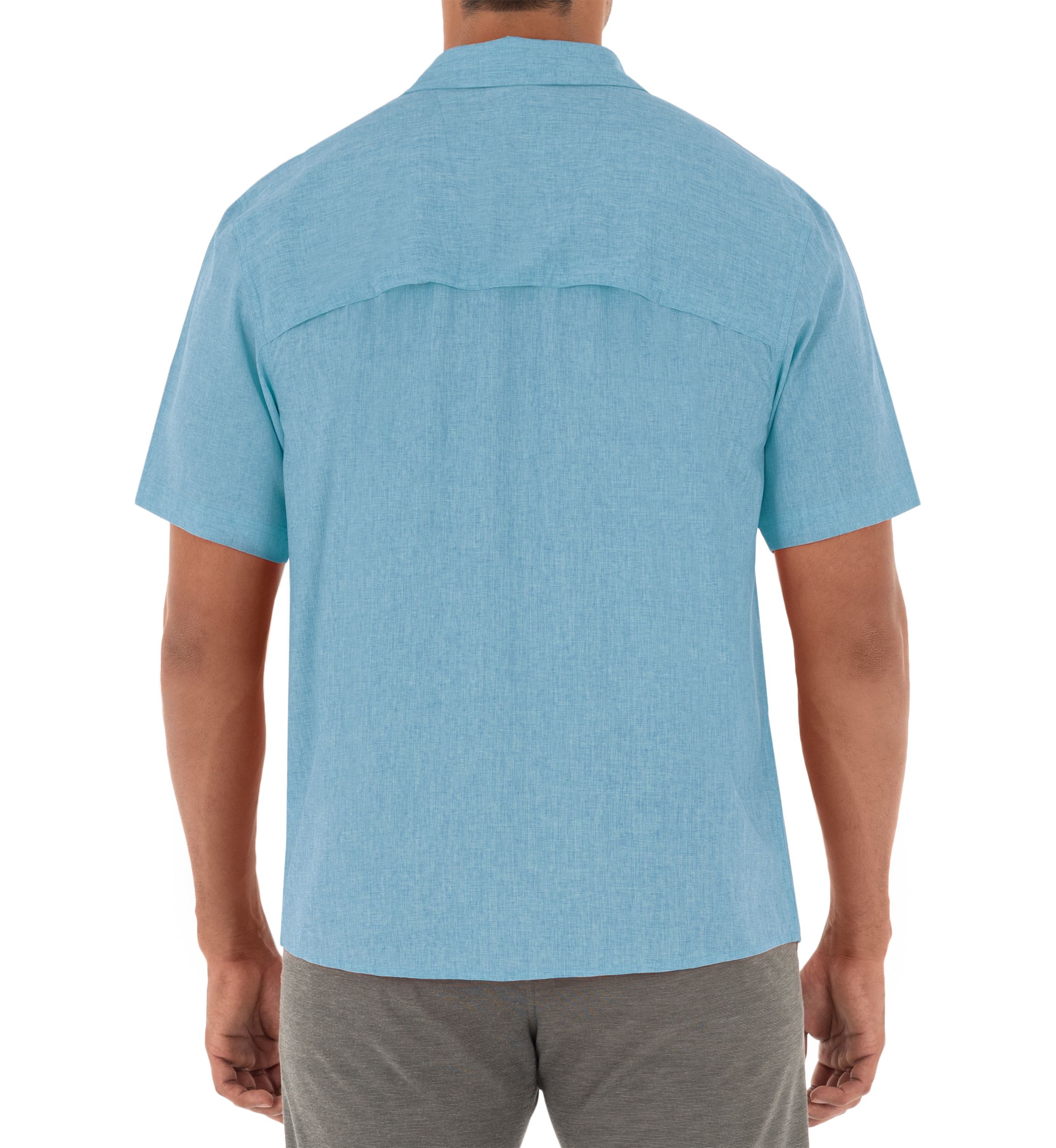 Mens Heathered Textured Fishing Shirt