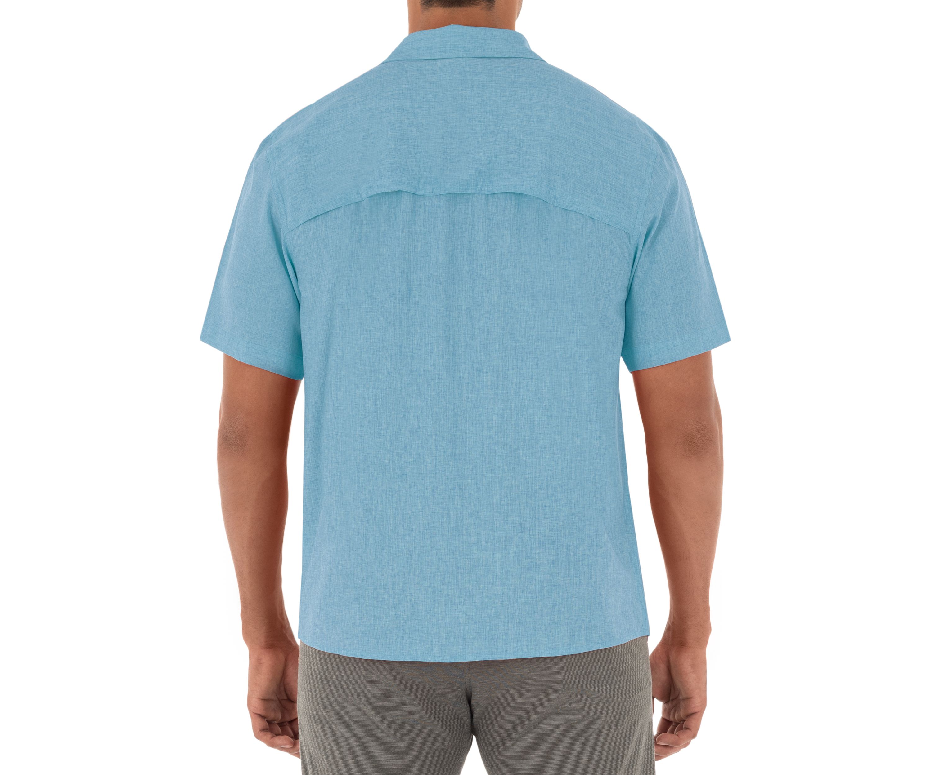 Mens Heathered Textured Fishing Shirt