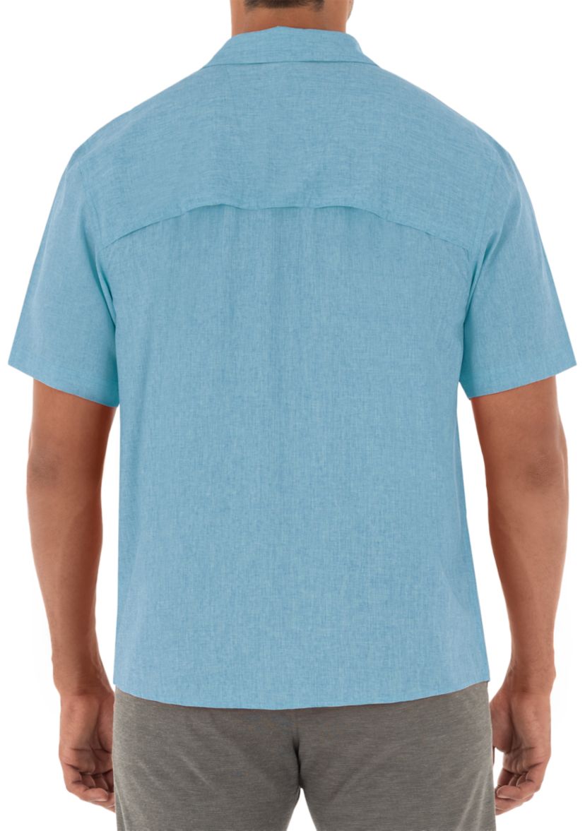 Mens Heathered Textured Fishing Shirt