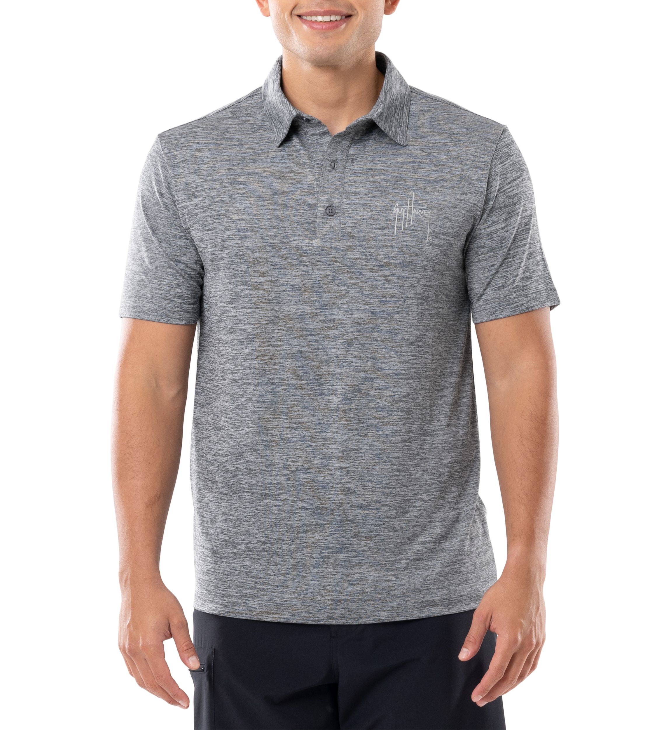 Mens Short Sleeve Grey Performance Polo Shirt