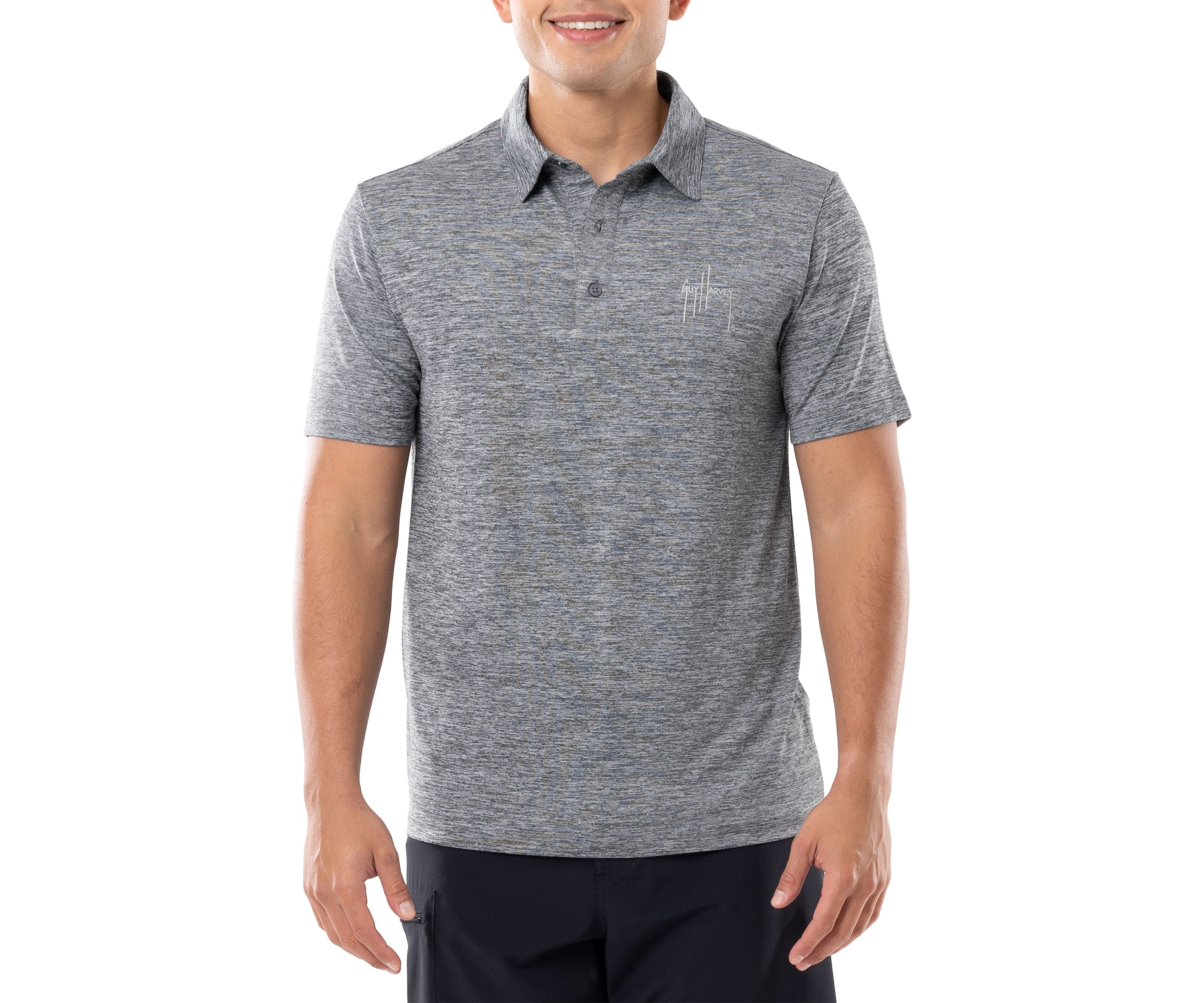 Mens Short Sleeve Grey Performance Polo Shirt
