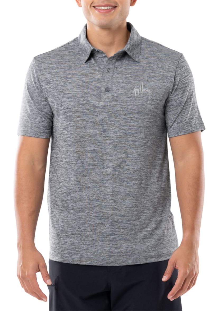 Mens Short Sleeve Grey Performance Polo Shirt