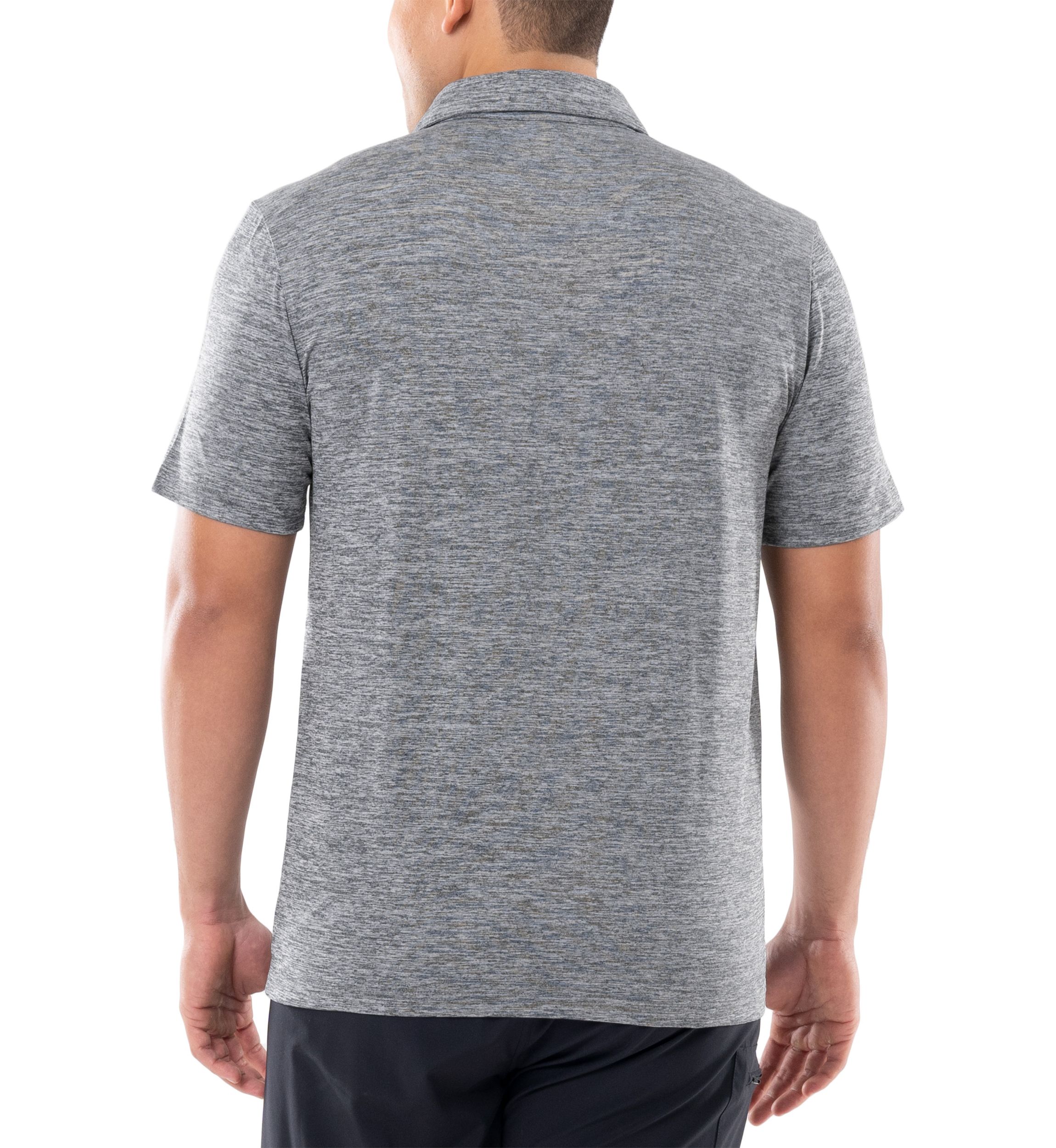 Mens Short Sleeve Grey Performance Polo Shirt