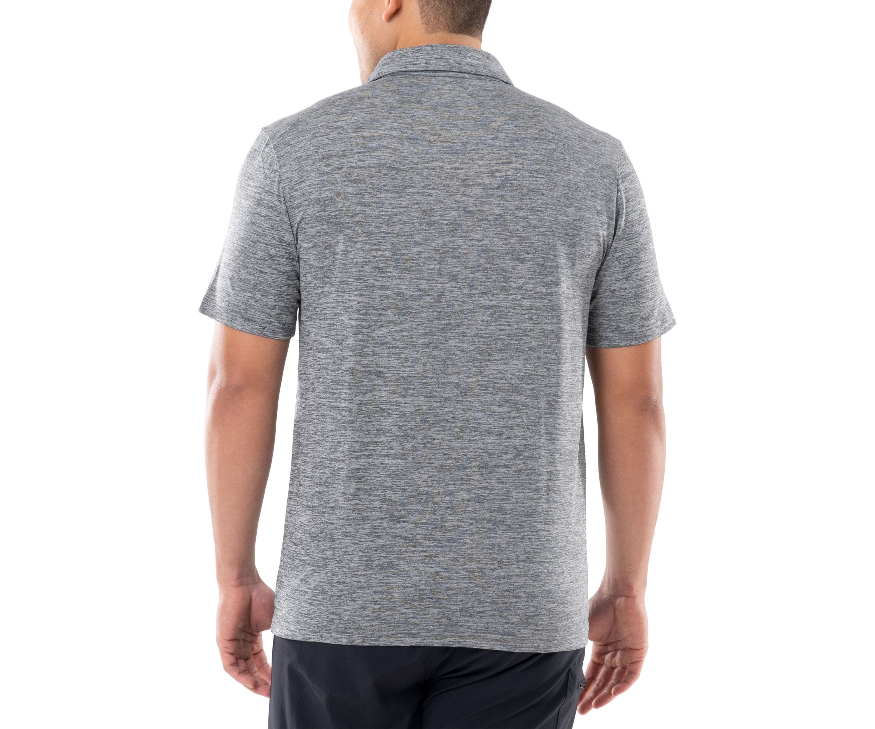Mens Short Sleeve Grey Performance Polo Shirt