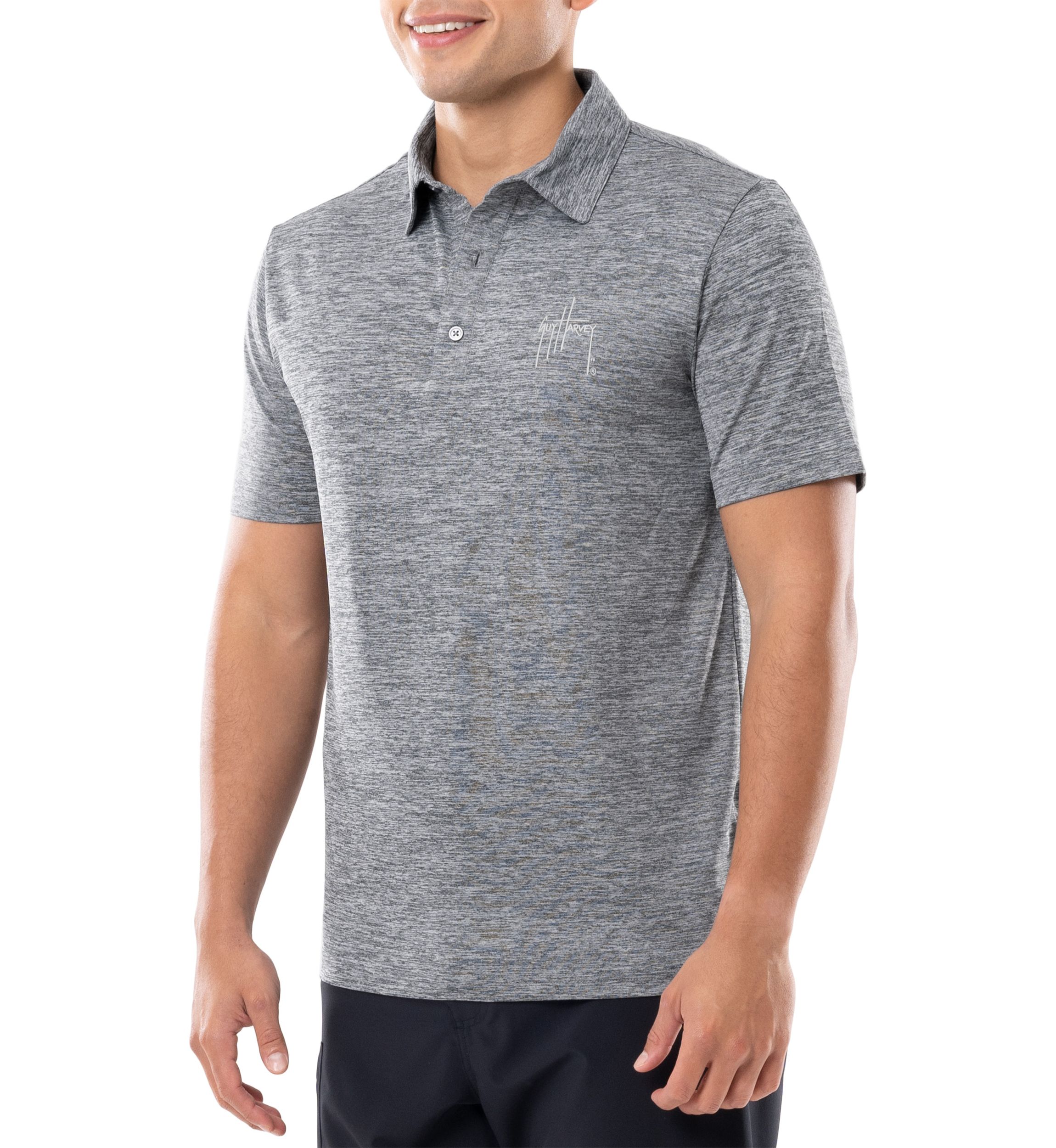 Mens Short Sleeve Grey Performance Polo Shirt