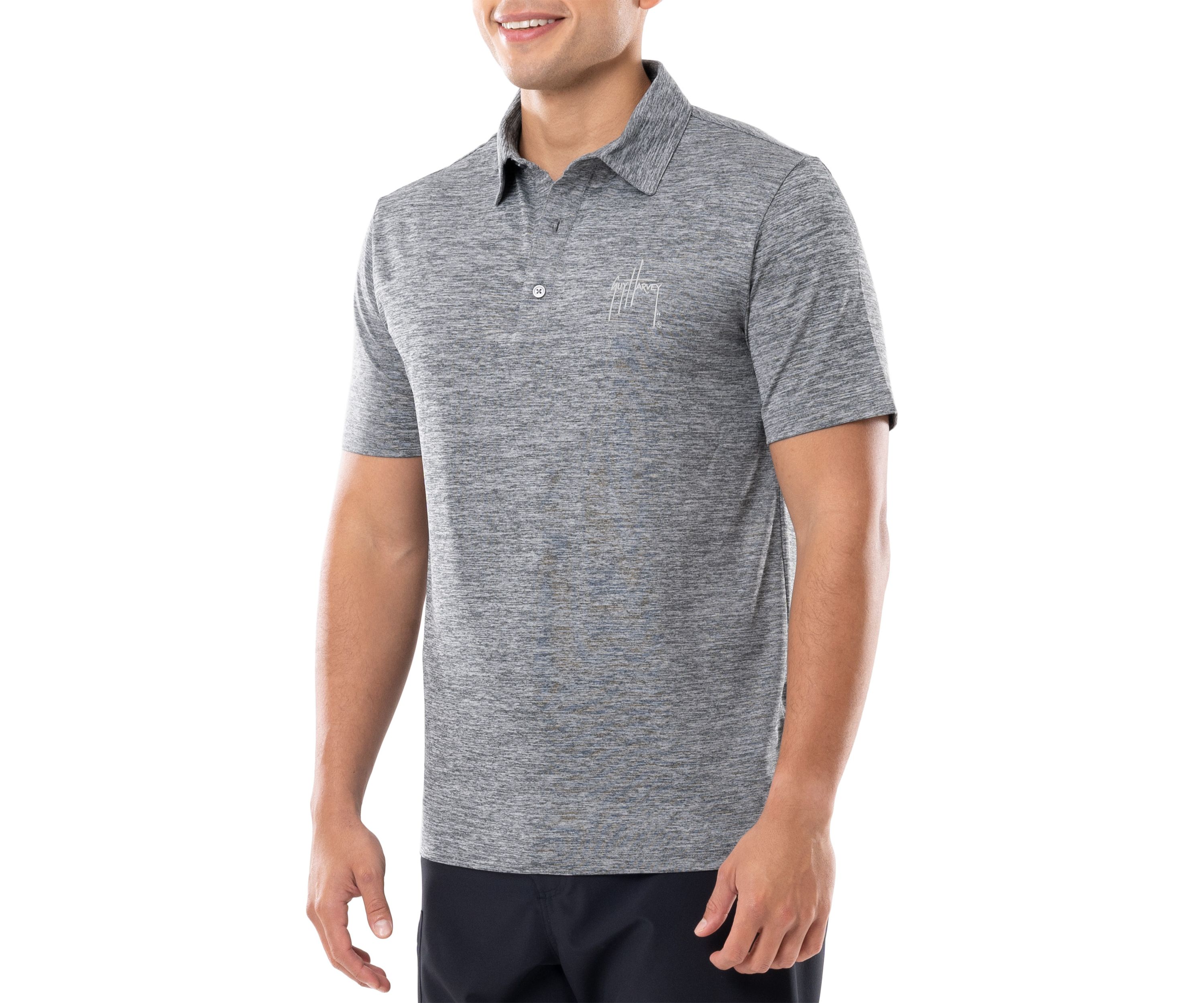 Mens Short Sleeve Grey Performance Polo Shirt