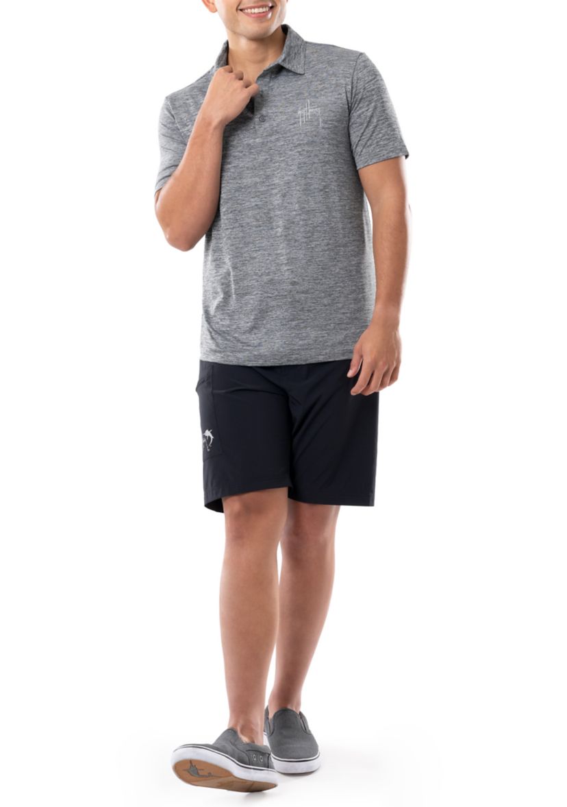 Mens Short Sleeve Grey Performance Polo Shirt