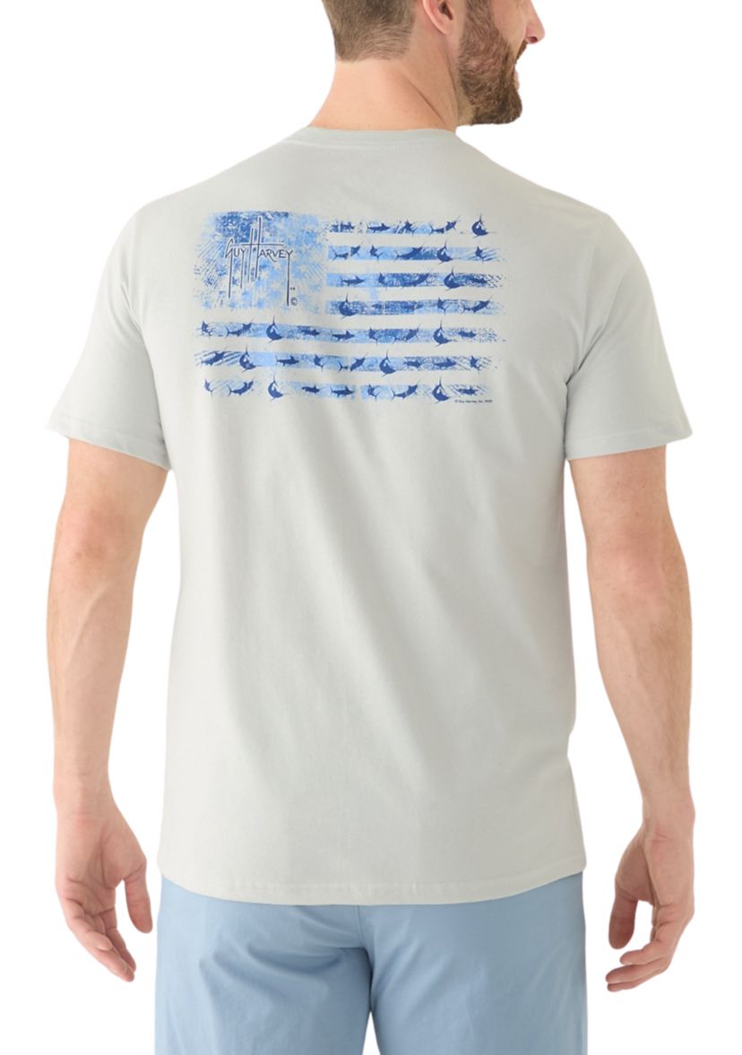 Mens Tonal USA Flag Short Sleeve Graphic T-Shirt