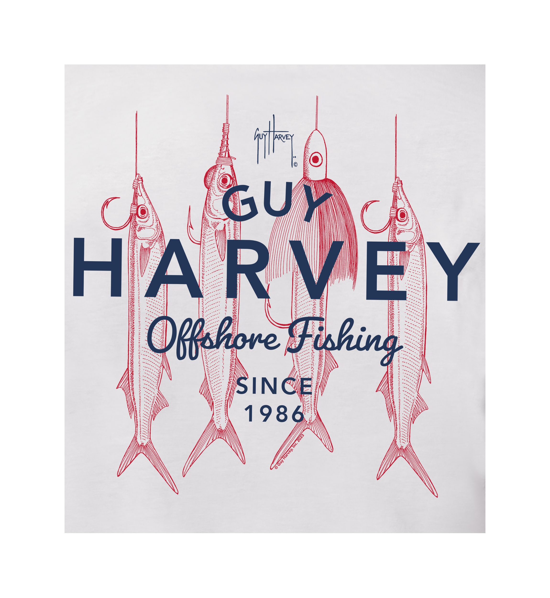 Mens Short Sleeve Offshore Fishing Graphic T-Shirt 