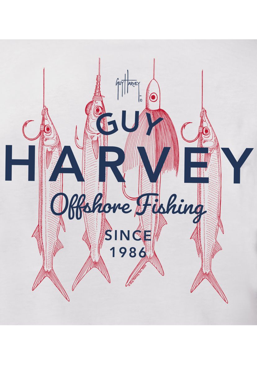 Mens Short Sleeve Offshore Fishing Graphic T-Shirt 