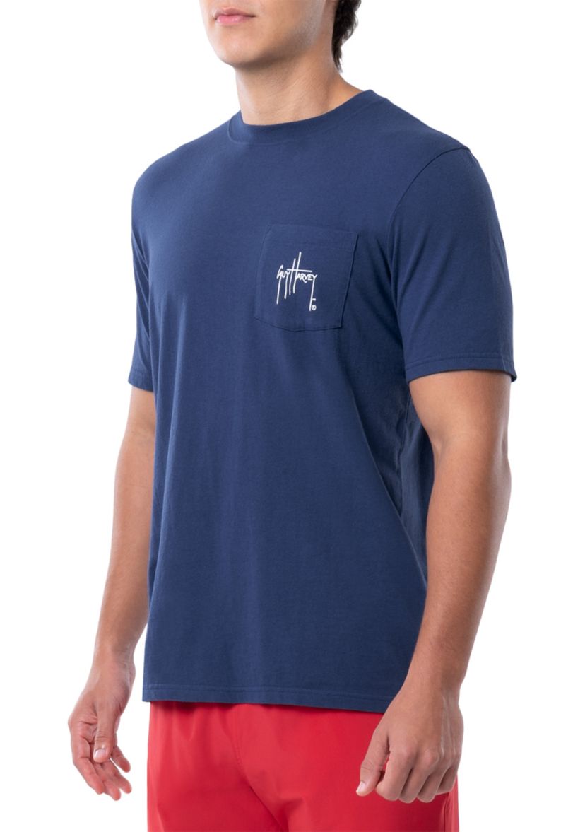 Mens Retro Style Mahi Graphic Short Sleeve Pocket T-Shirt