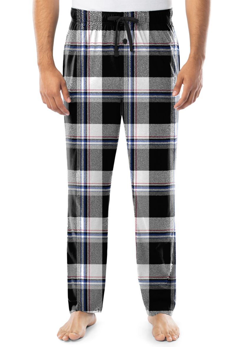 Mens Jersey Plaid Sleep Pants
