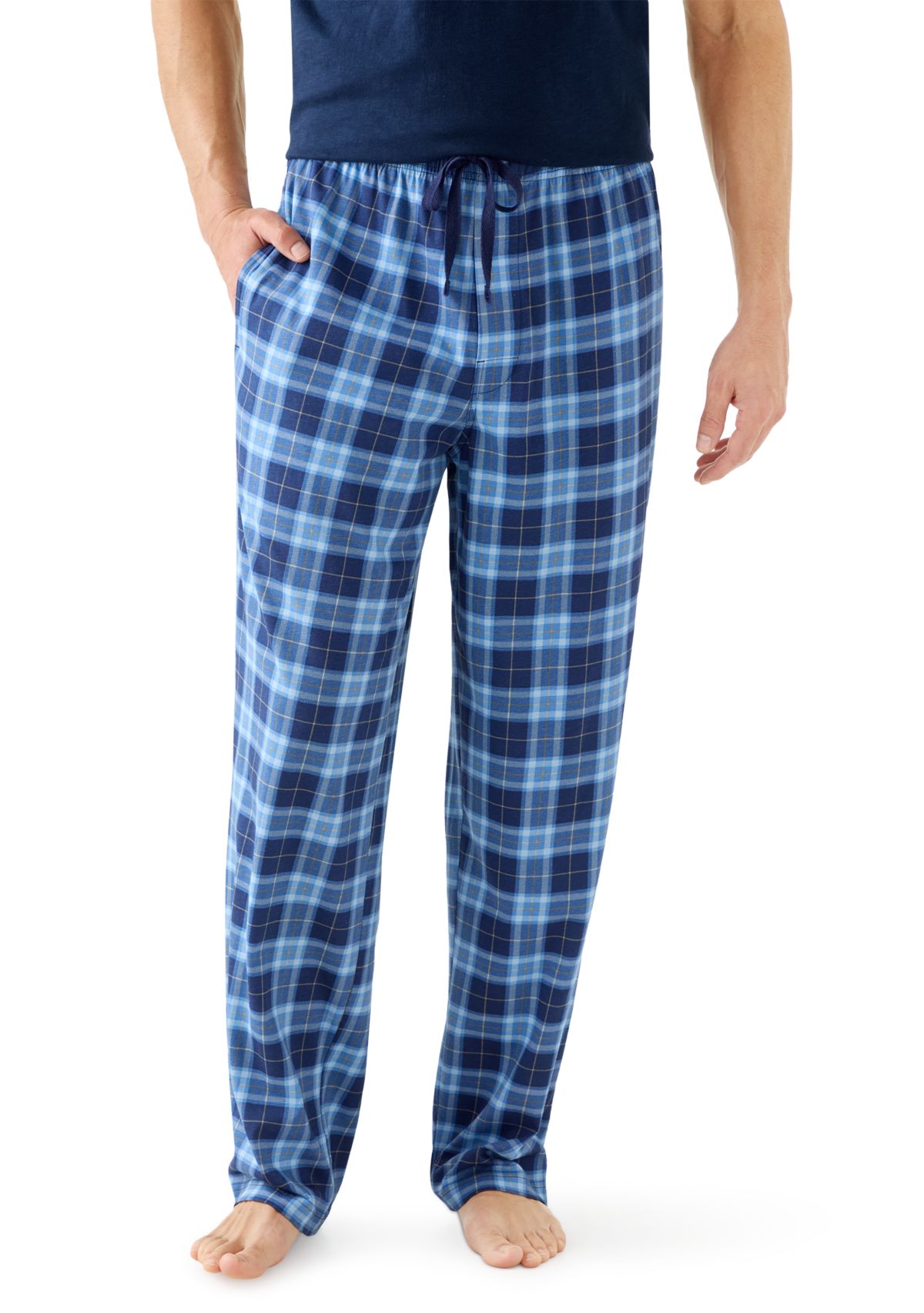 Mens Plaid Jersey Sleep Pants