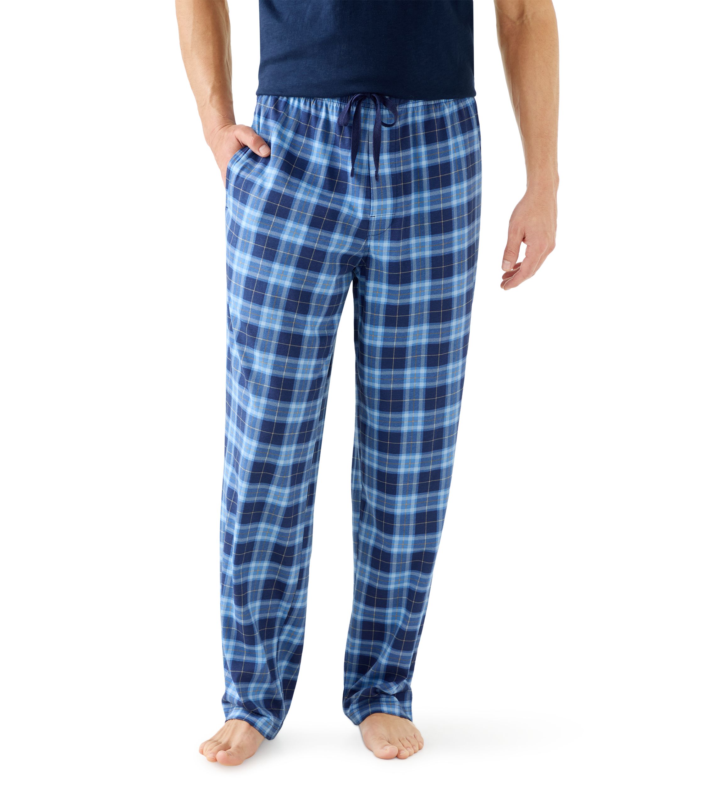 Mens Plaid Jersey Sleep Pants