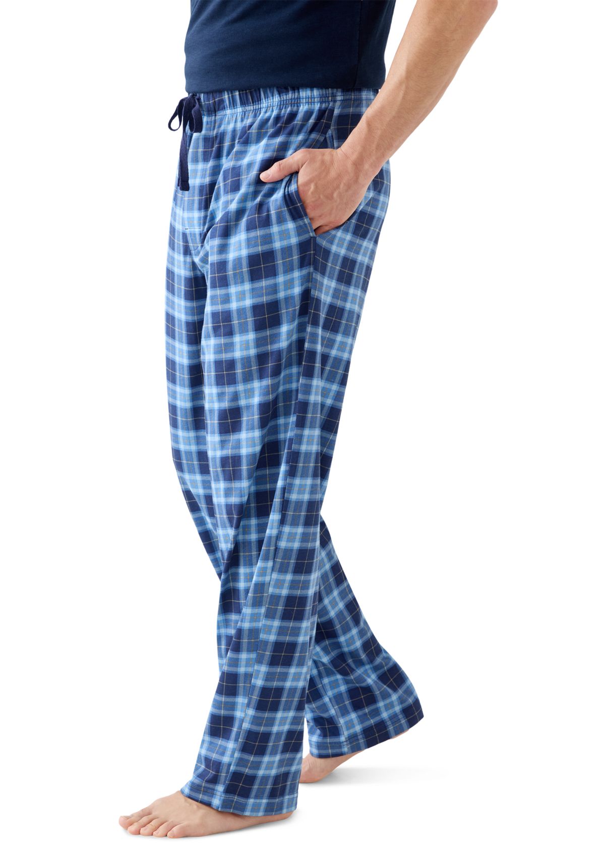 Mens Plaid Jersey Sleep Pants