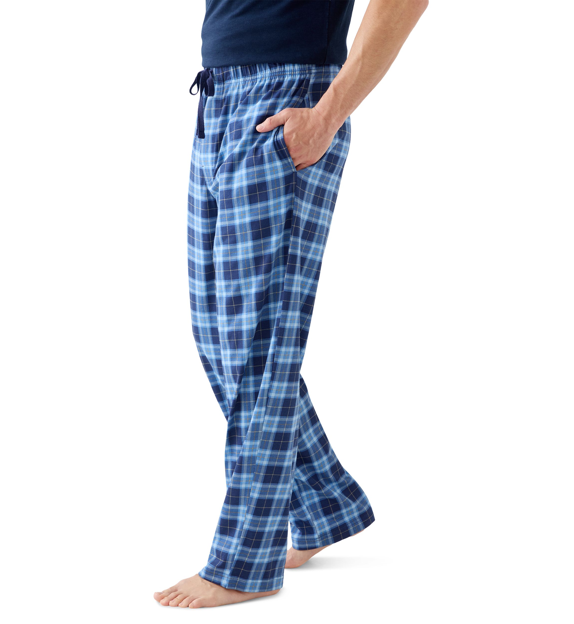Mens Plaid Jersey Sleep Pants