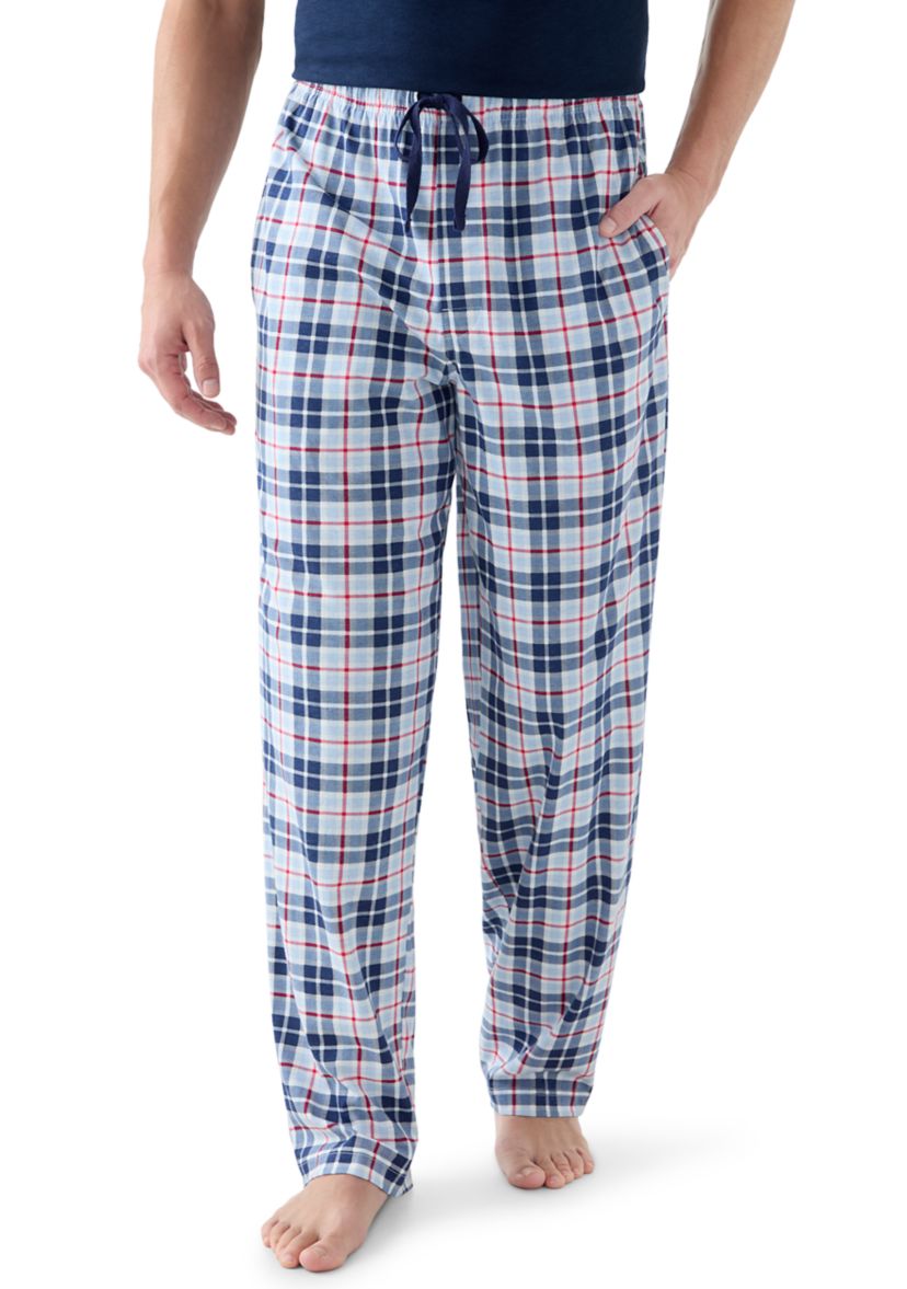 Mens Plaid Jersey Sleep Pants