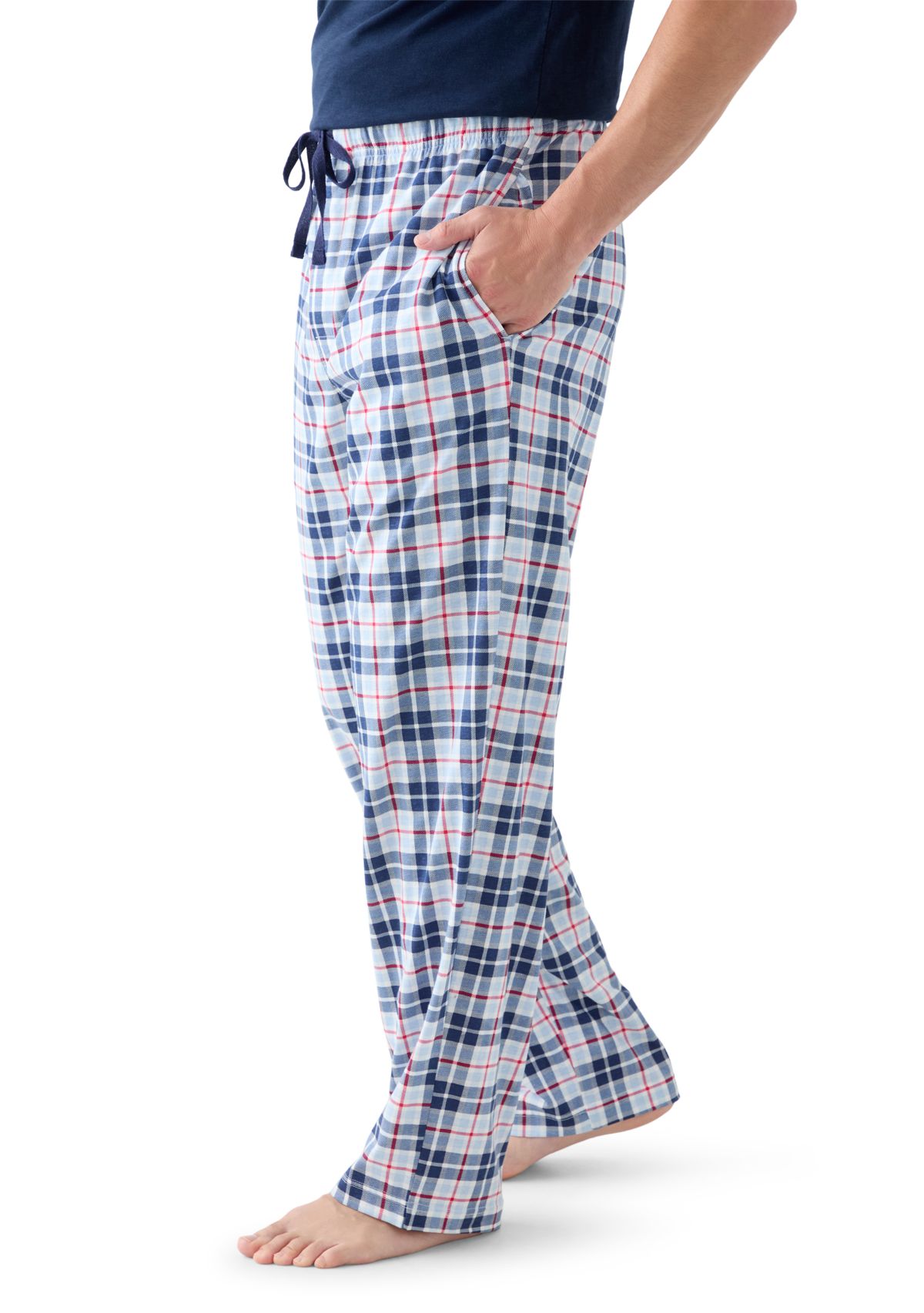 Mens Plaid Jersey Sleep Pants