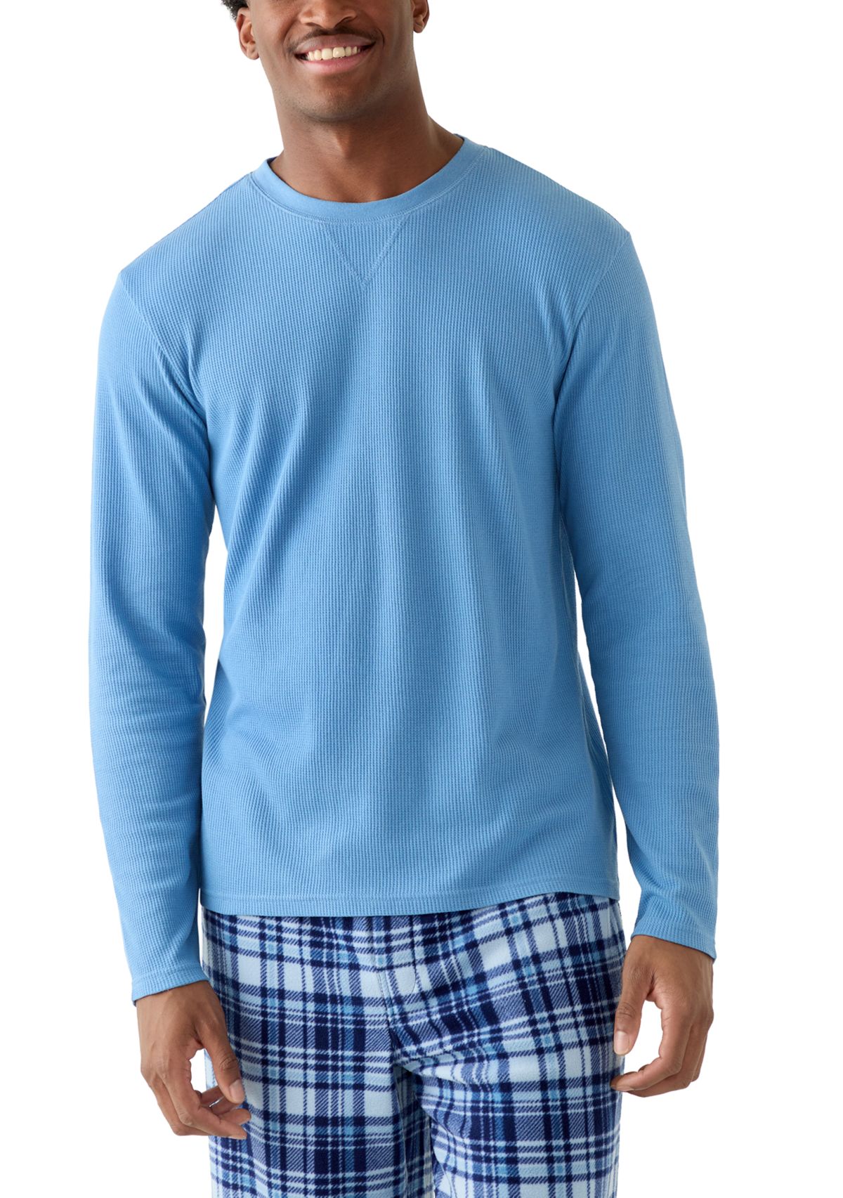 Mens Waffle Crew Neck
