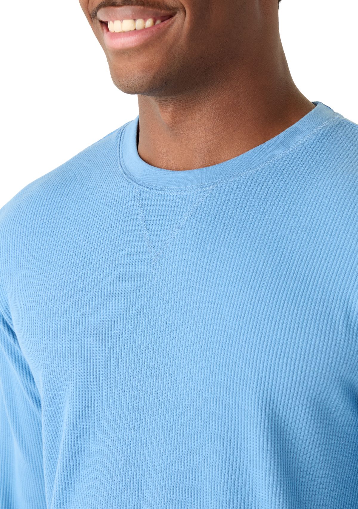 Mens Waffle Crew Neck