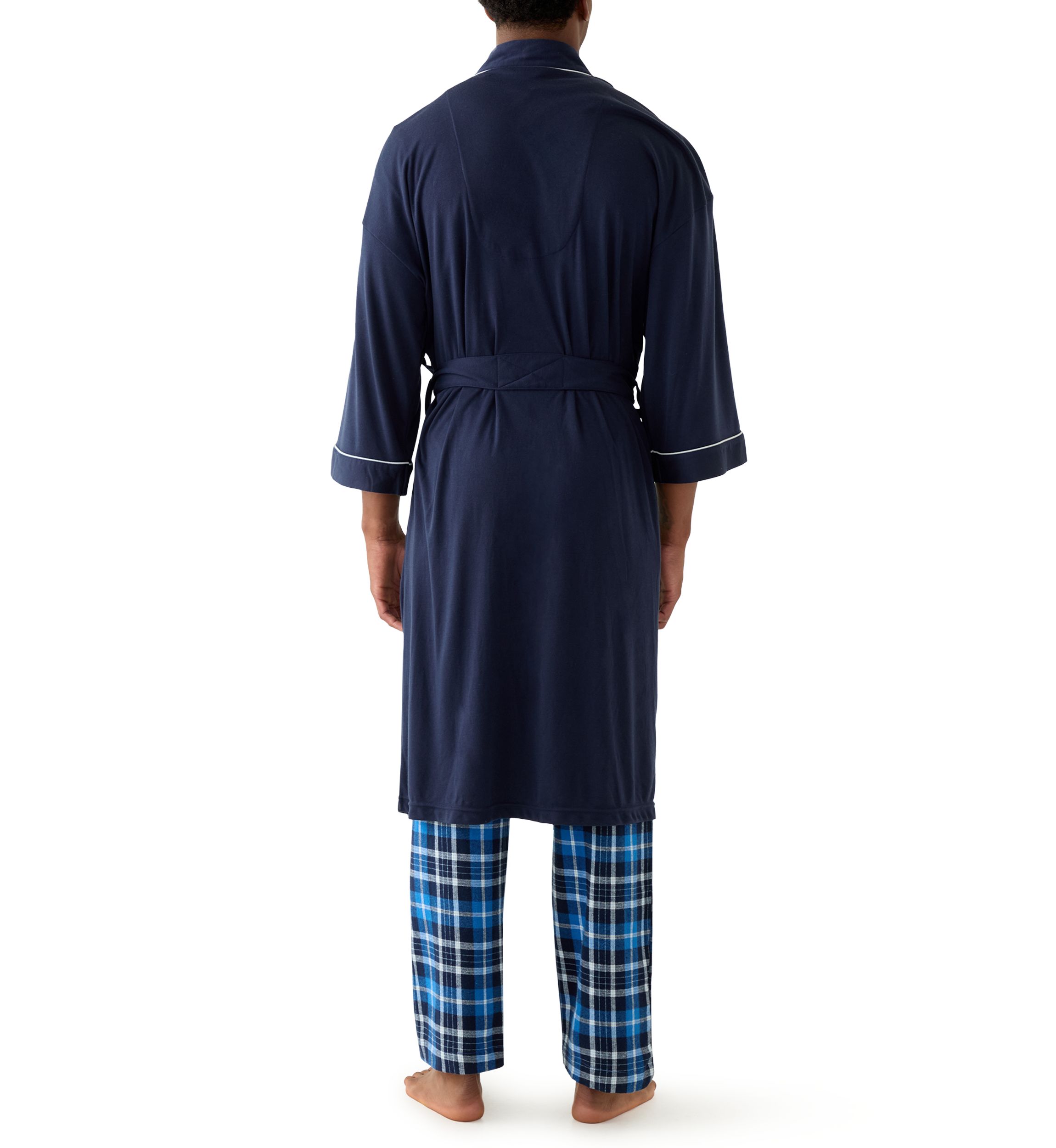Mens Interlock Kimono Knit Robe