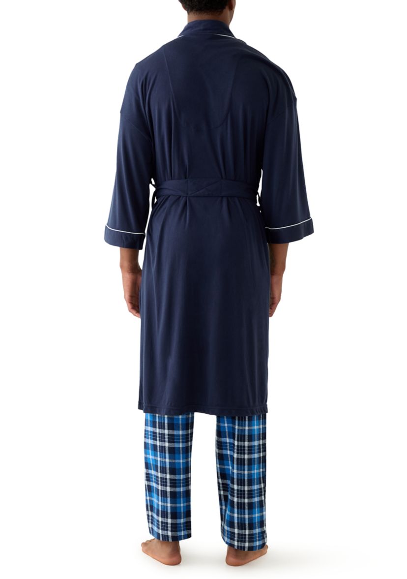 Mens Interlock Kimono Knit Robe