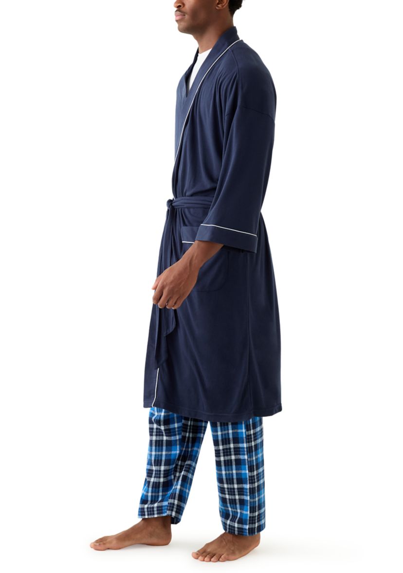 Mens Interlock Kimono Knit Robe