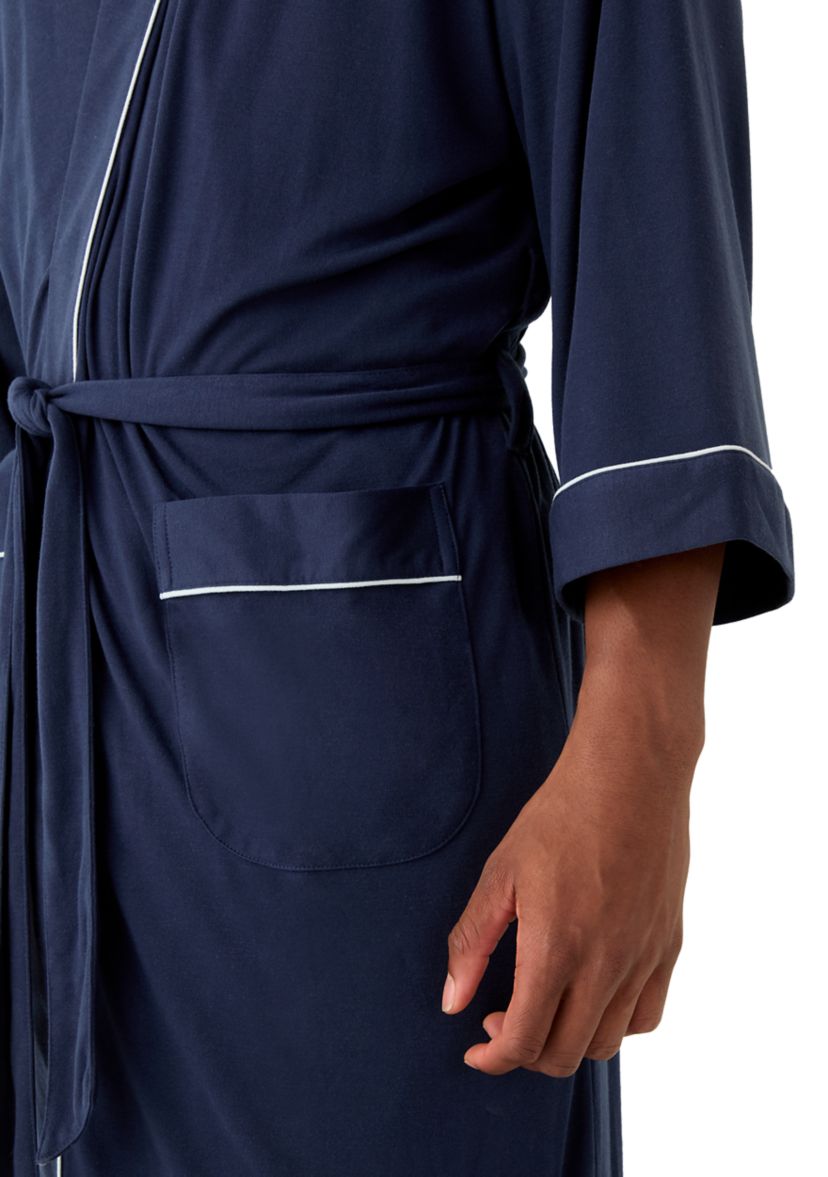 Mens Interlock Kimono Knit Robe