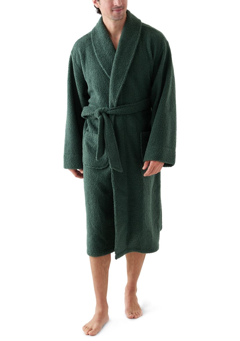 Mens Bouclé Fleece Shawl Robe