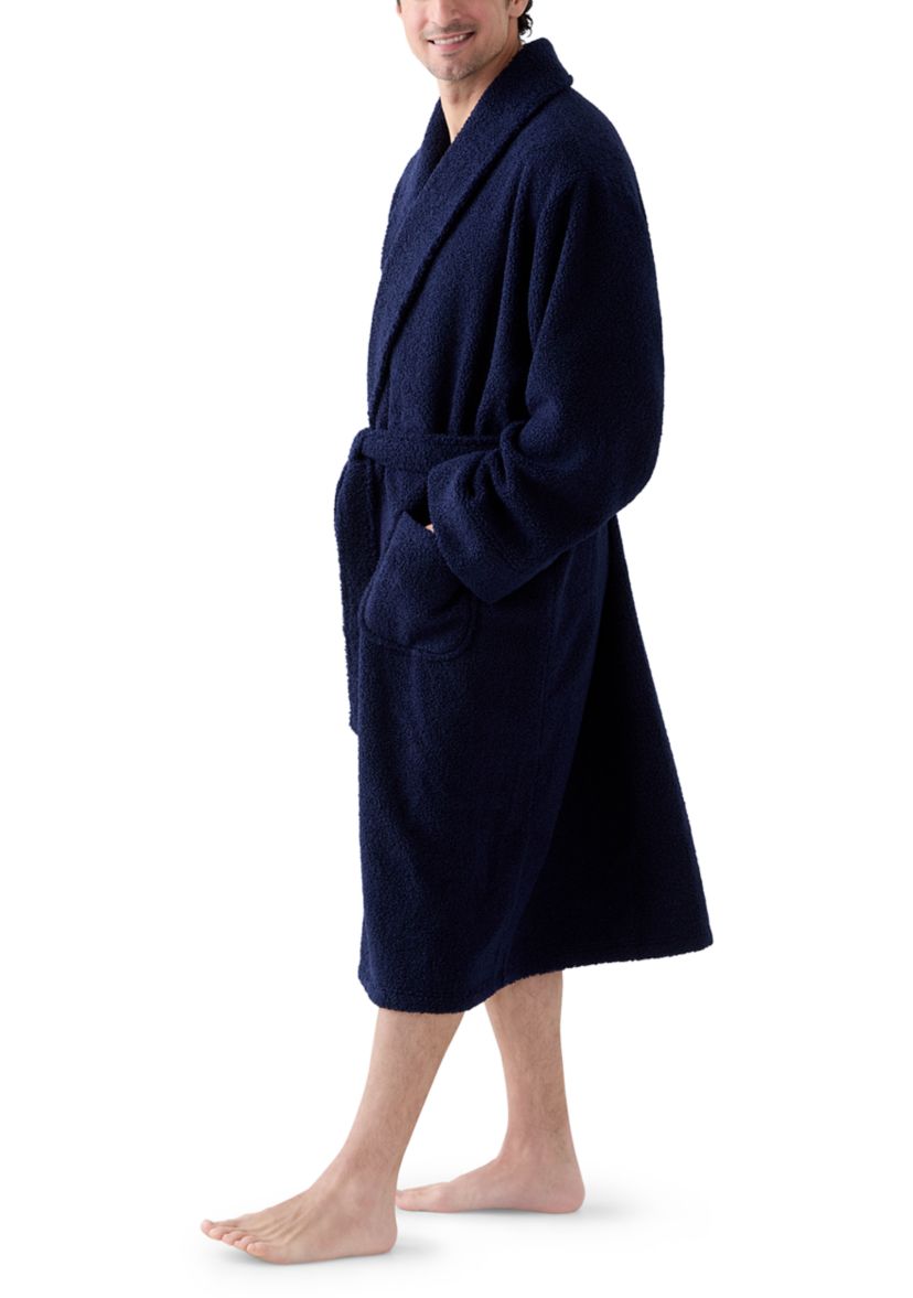 Mens Bouclé Fleece Shawl Robe
