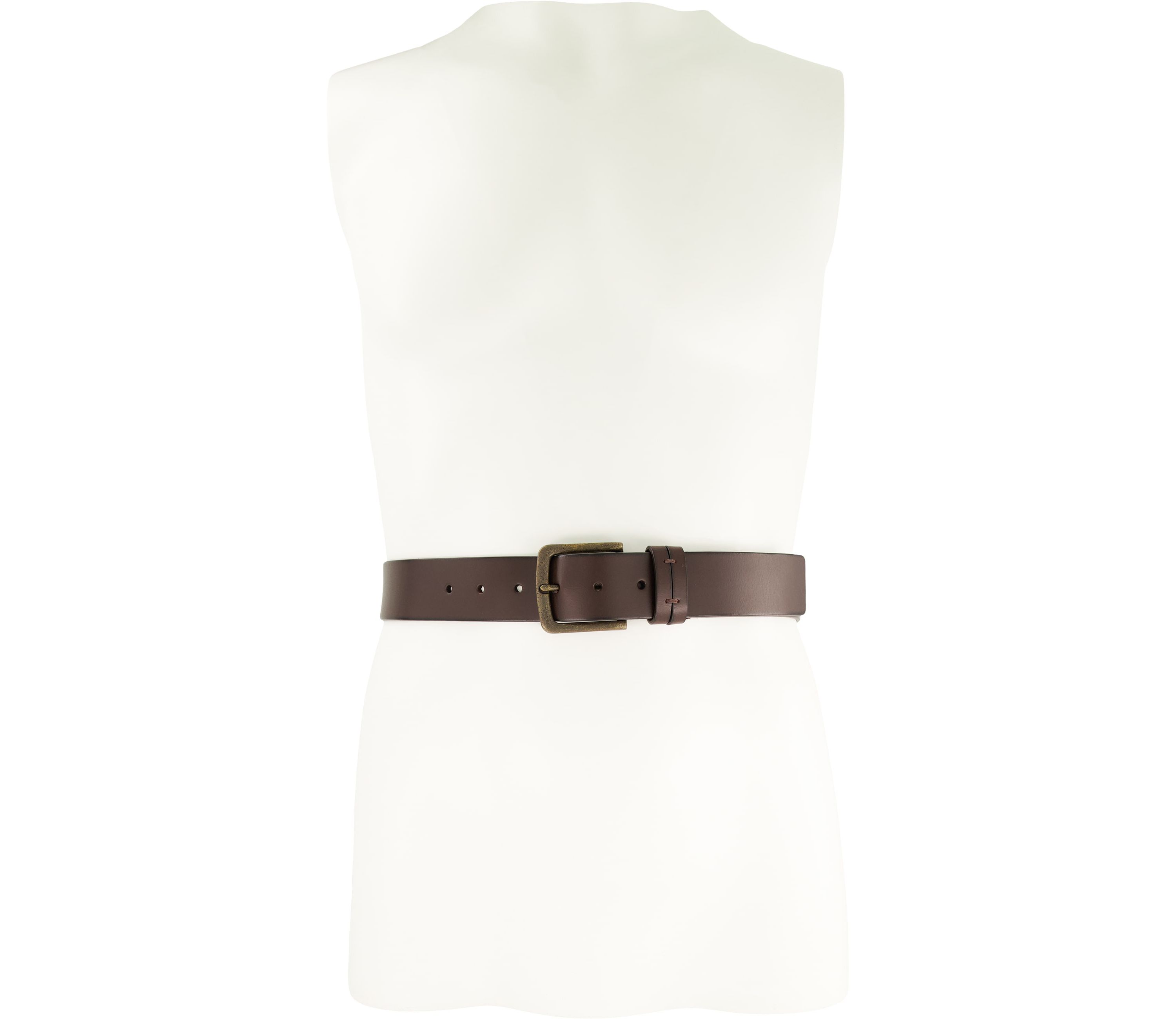 Mens 40 Millimeter Burnished Panel Leather Belt