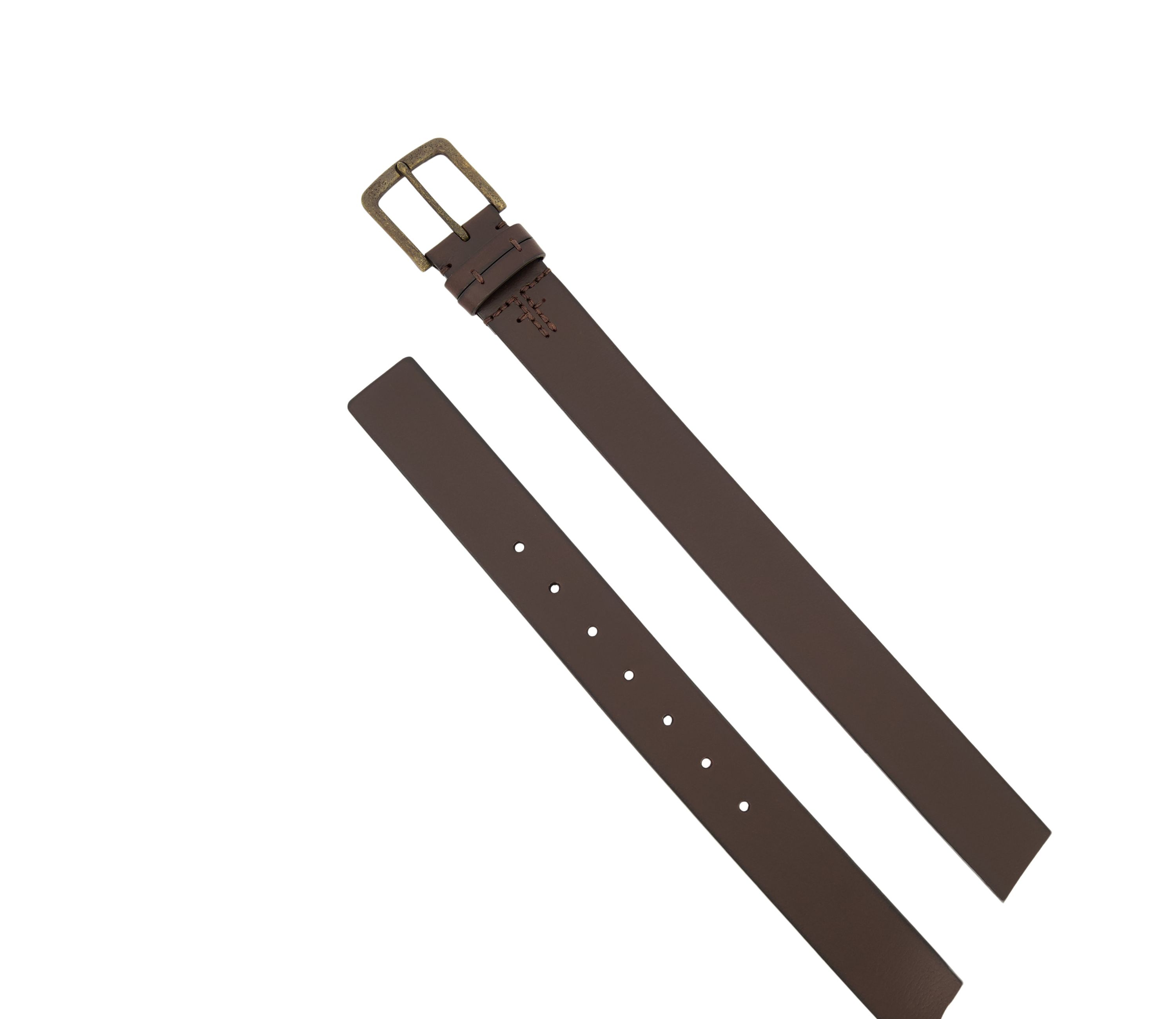 Mens 40 Millimeter Burnished Panel Leather Belt