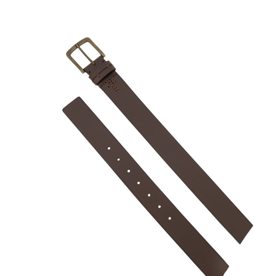 Mens 40 Millimeter Burnished Panel Leather Belt