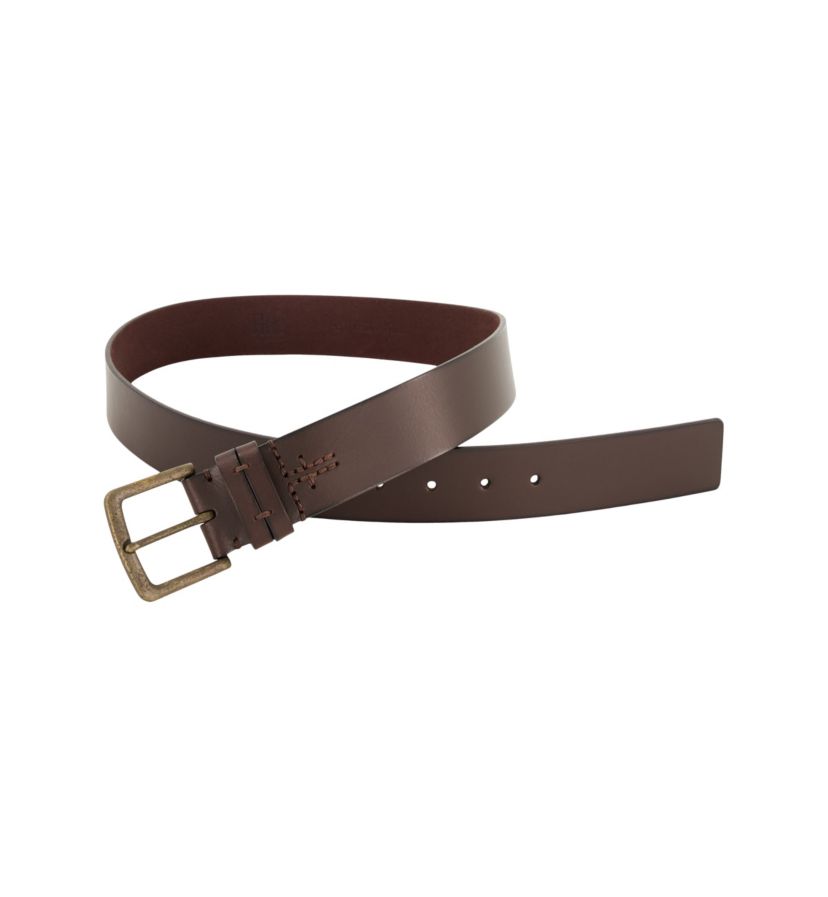 Mens 40 Millimeter Burnished Panel Leather Belt