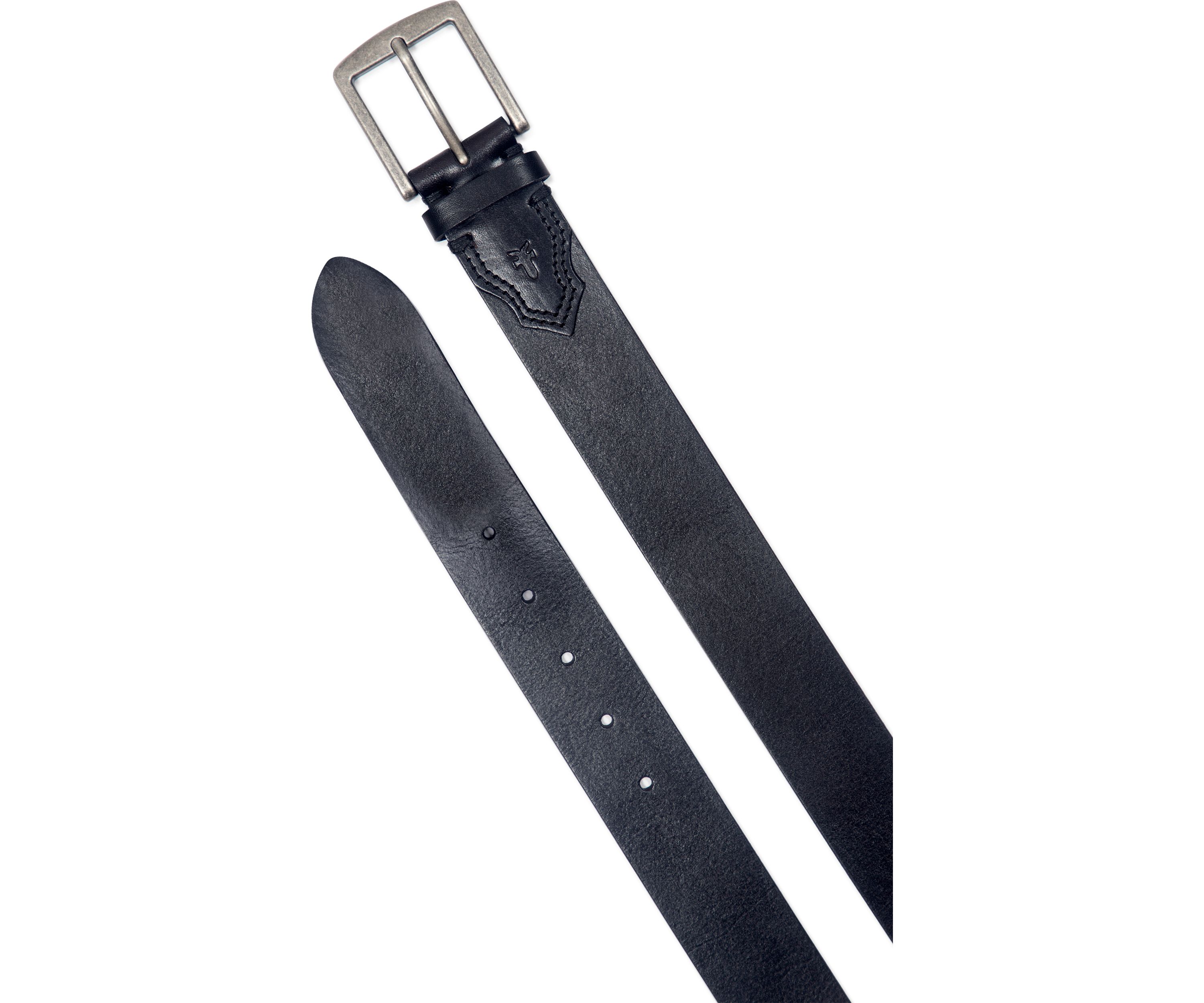 Flat Panel Black Leather Belt