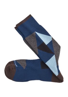 First In Comfort Geometric Color Block Socks